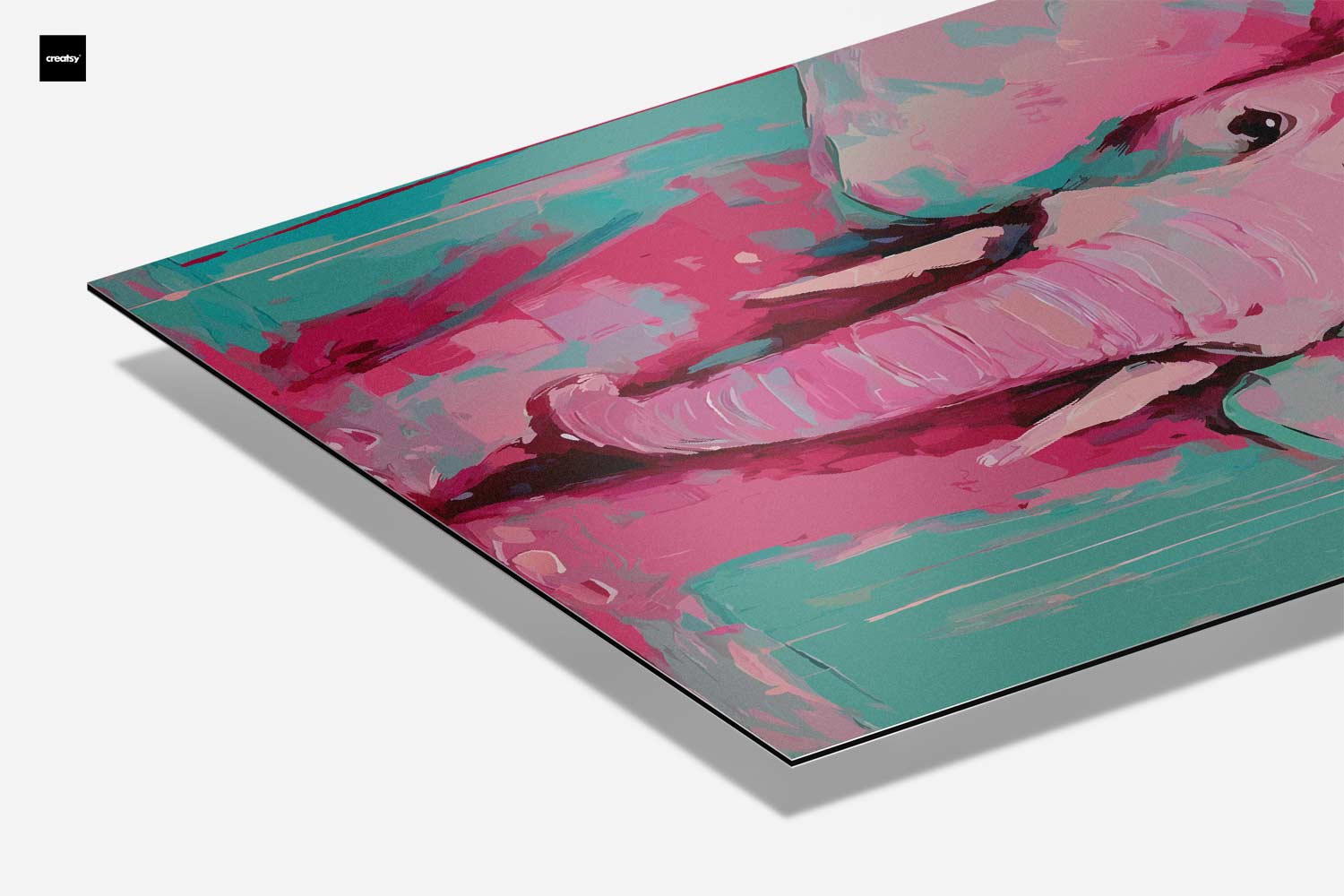 Kleurrijke Olifantenkunst Kunstwerk-canvas-dibond-plexiglas-wanddecoratie-WallArtistic