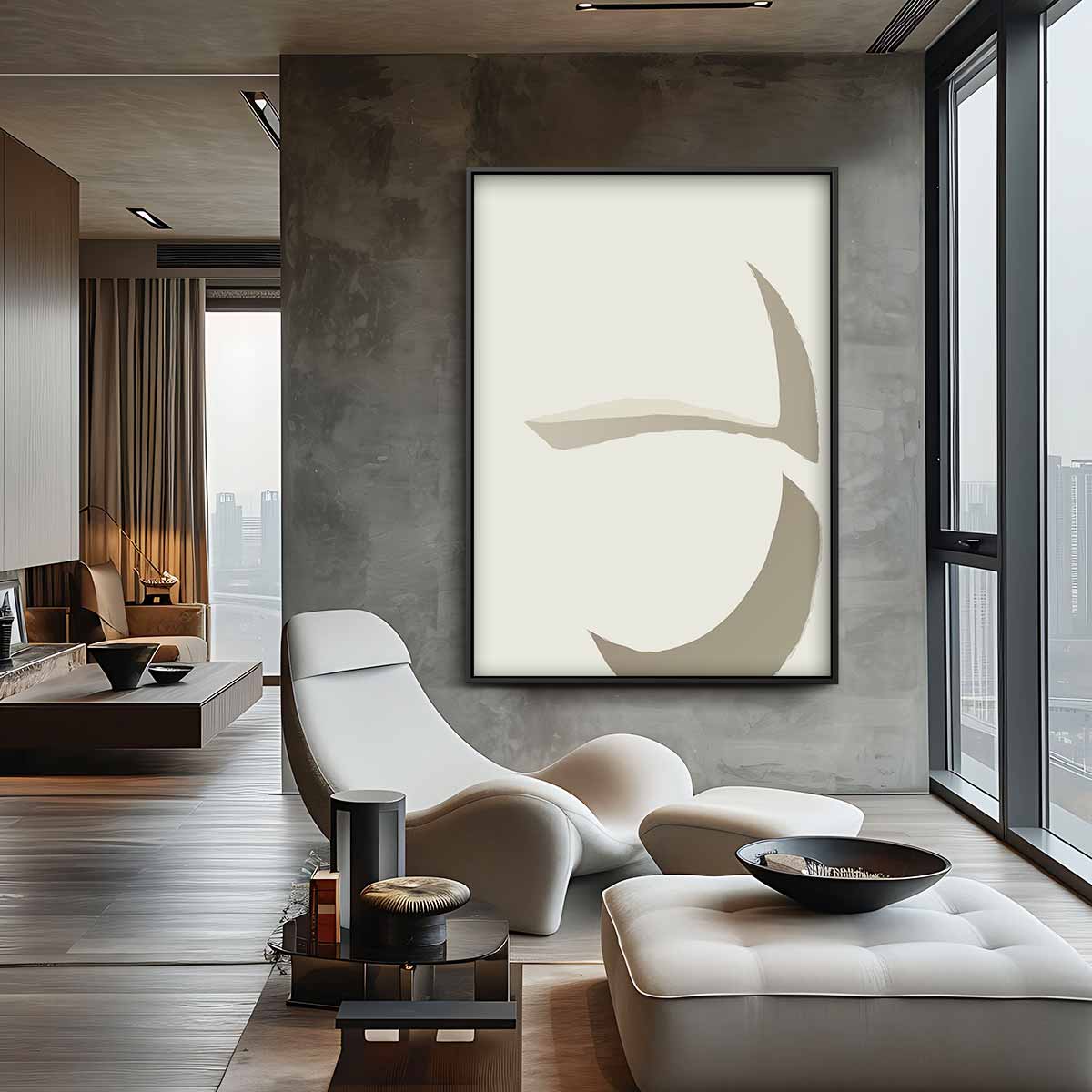 Subtiele Abstractie Kunstwerk-canvas-dibond-plexiglas-wanddecoratie-WallArtistic