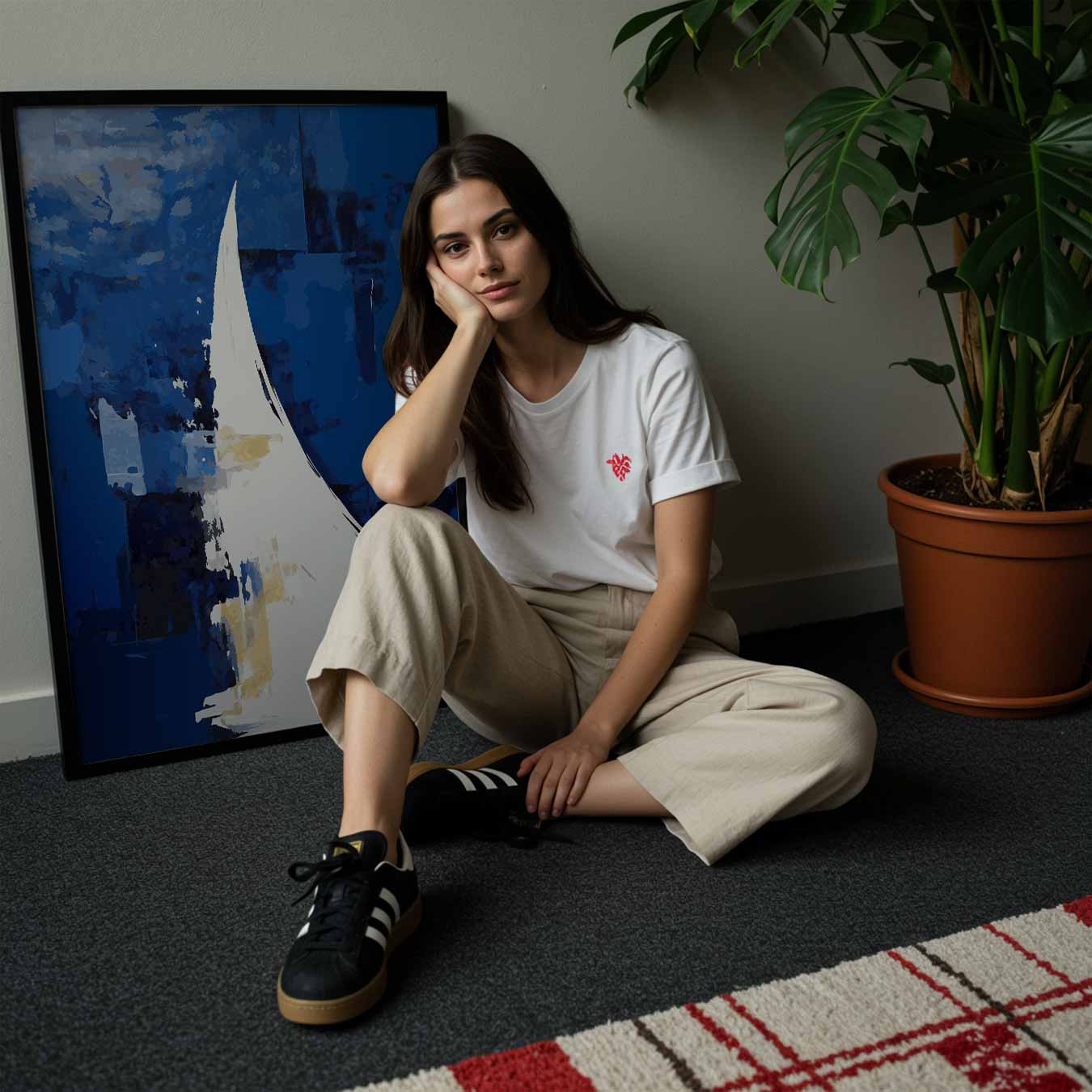 Abstracte Blauwe Elegantie Poster-WallArtistic