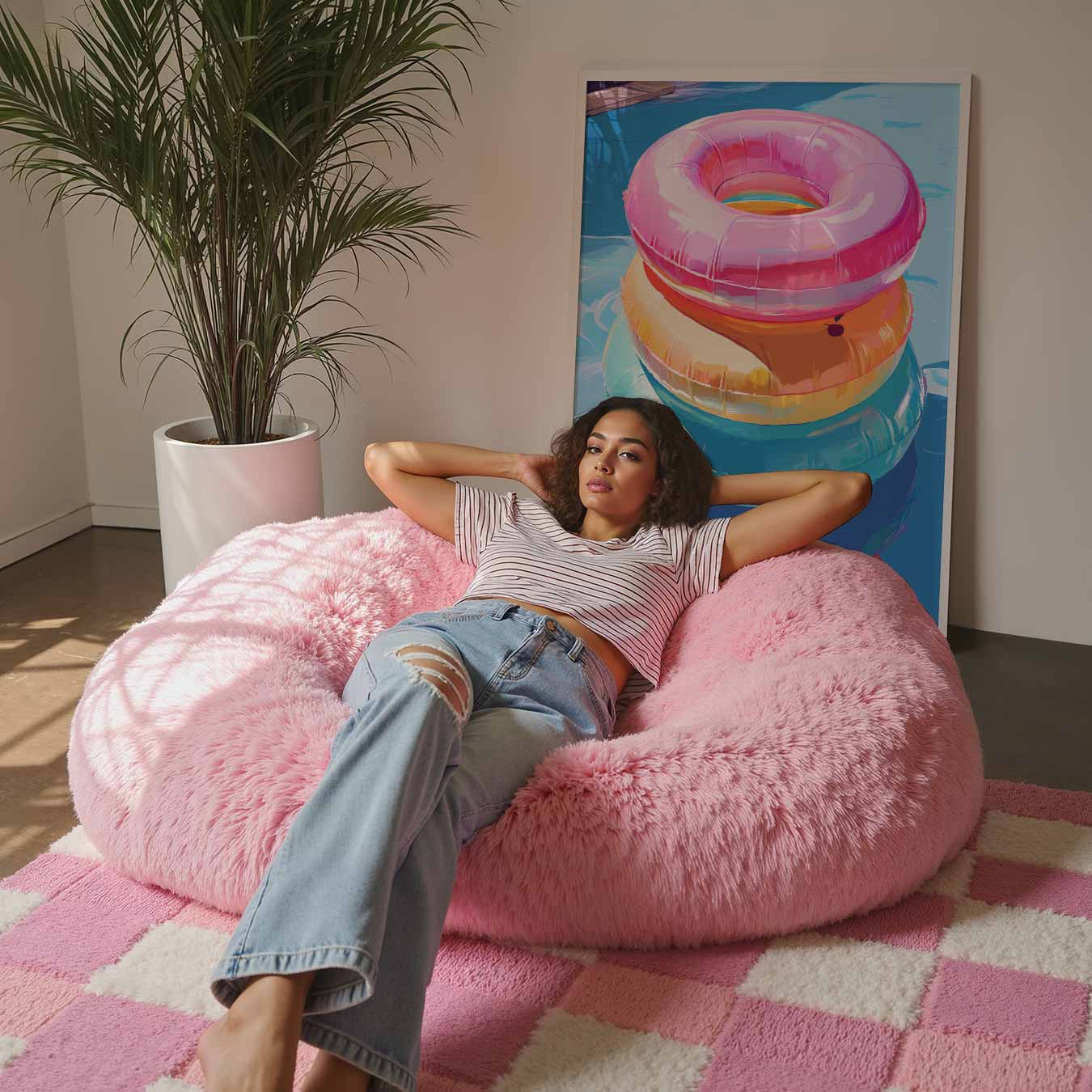 Zomerse Zwemband Stapel Poster-WallArtistic