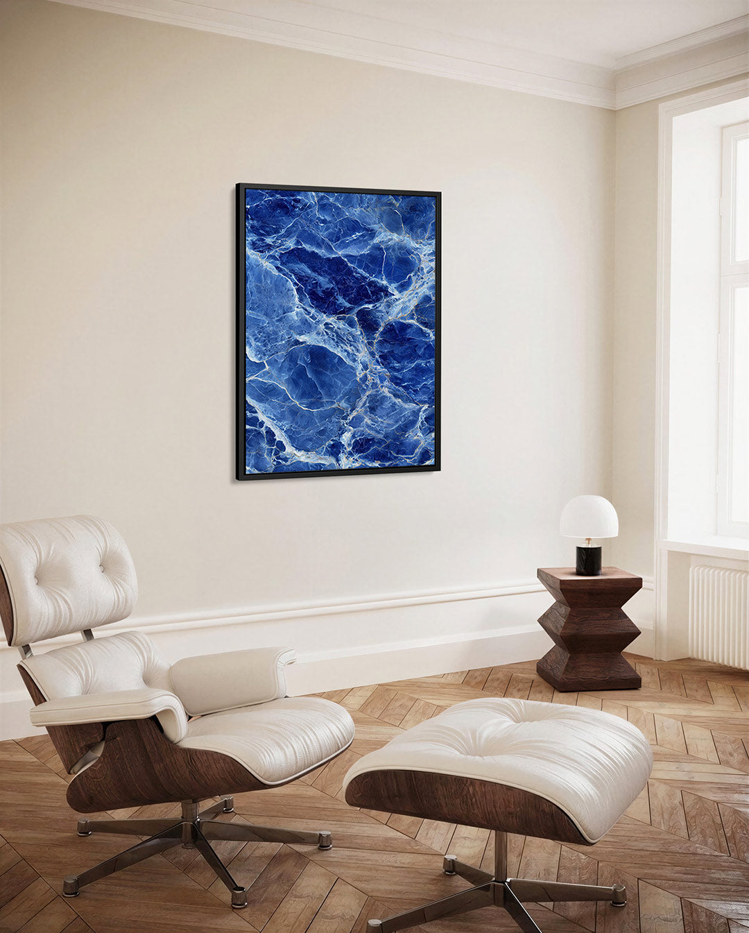 Marmer blauwe patronen Kunstwerk