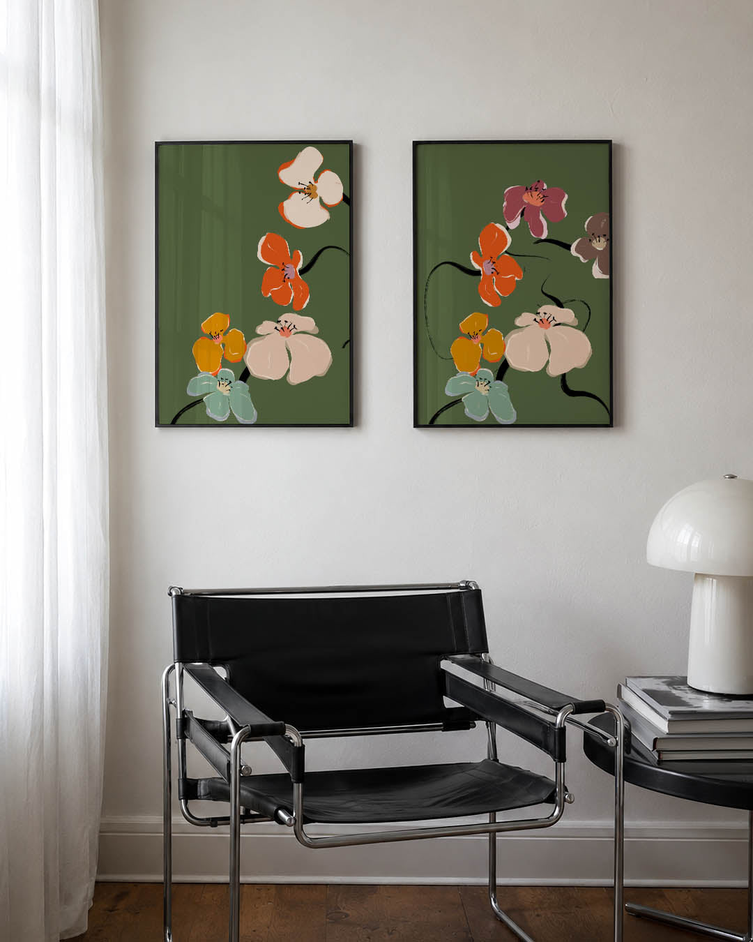 Bloemrijke lijnen Posterset