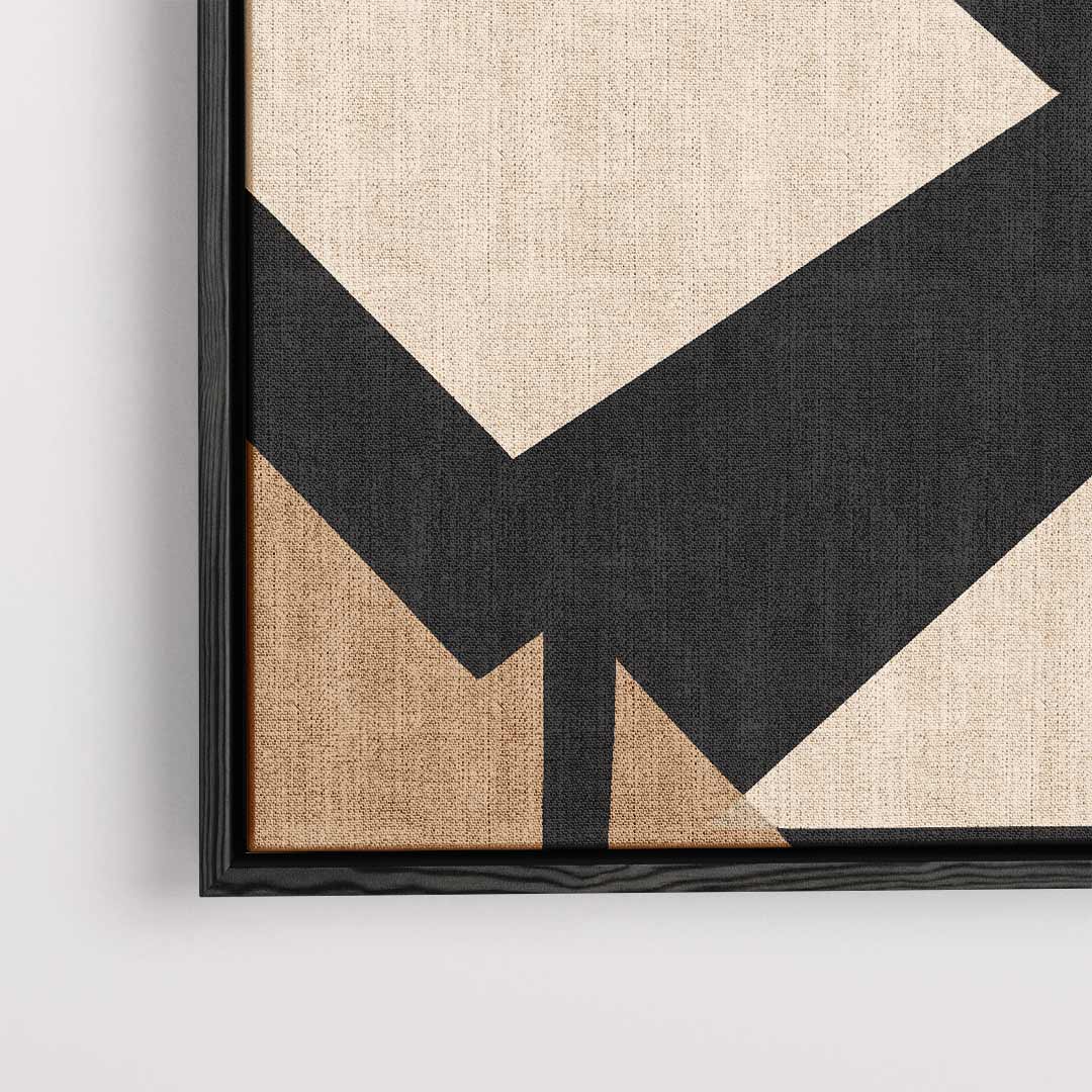 Abstracte Geometrie in Bruin en Zwart Kunstwerk-canvas-dibond-plexiglas-wanddecoratie-WallArtistic