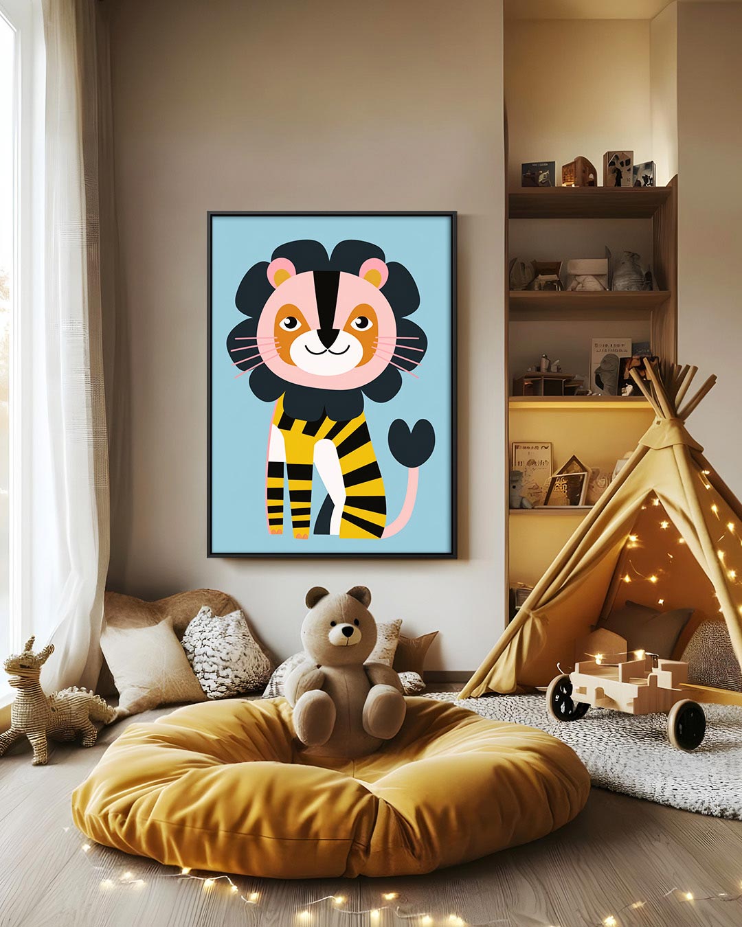 Vrolijke leeuw Kunstwerk
