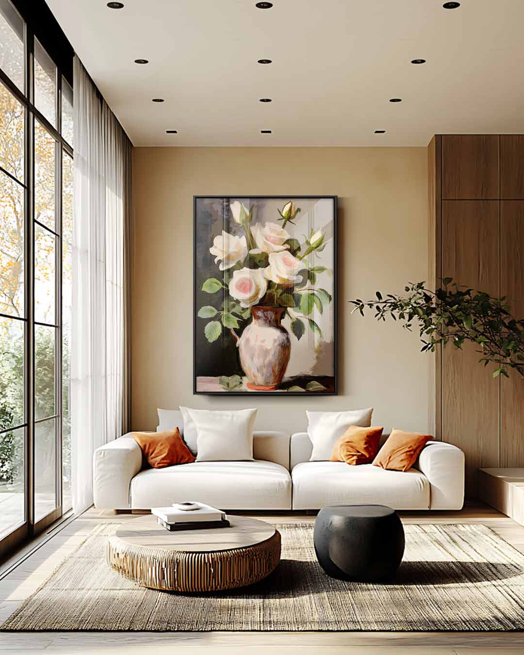 Tijdloze Rozenpracht Kunstwerk-canvas-dibond-plexiglas-wanddecoratie-WallArtistic