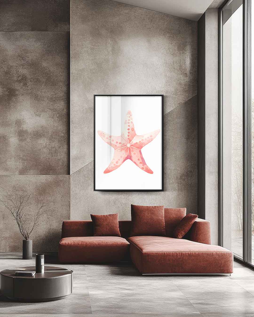 Vrolijke Zeester Kunstwerk-canvas-dibond-plexiglas-wanddecoratie-WallArtistic