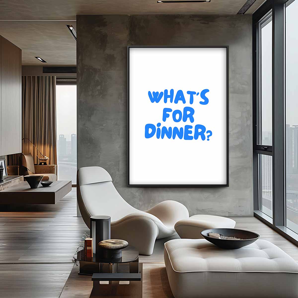 What's For Dinner? Poster Kunstwerk-canvas-dibond-plexiglas-wanddecoratie-WallArtistic
