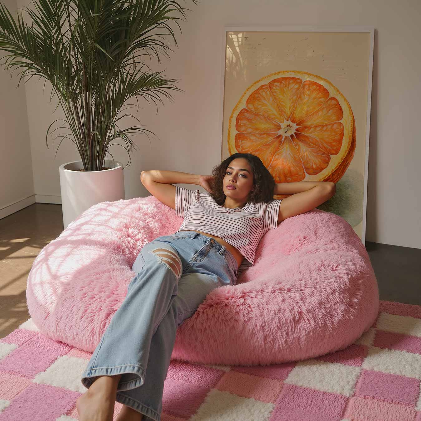 Zonnige Sinaasappel Kunstposter-WallArtistic