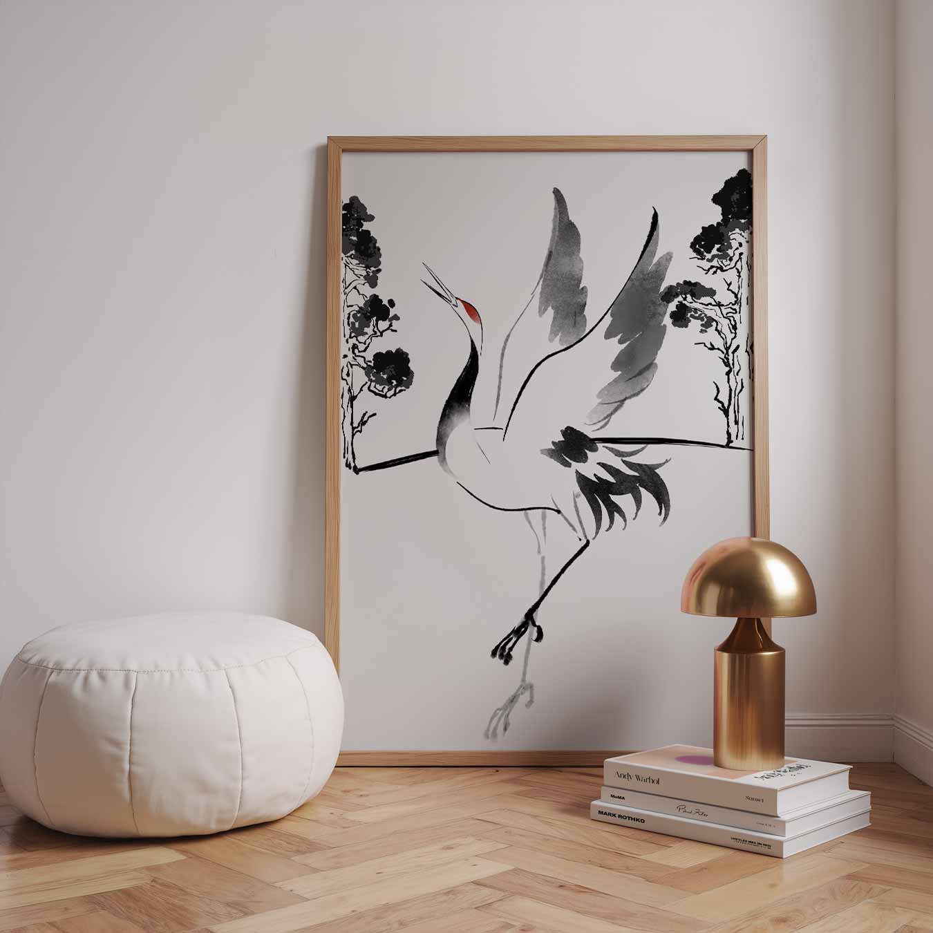 Dansende Kraanvogel Kunstposter