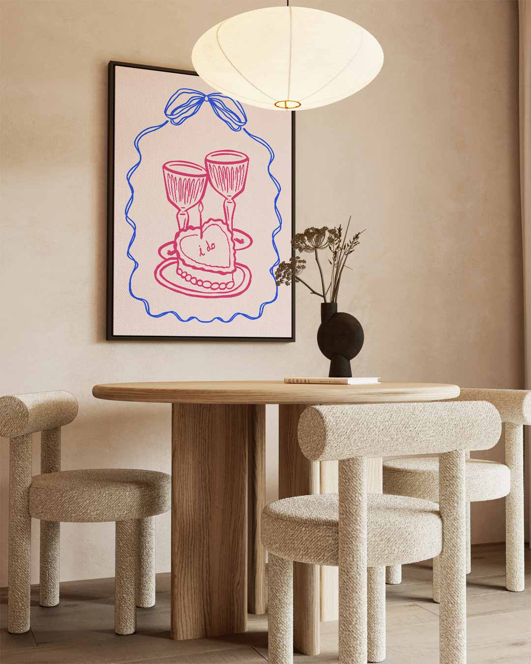 Romantische Toast Illustratie Kunstwerk-canvas-dibond-plexiglas-wanddecoratie-WallArtistic