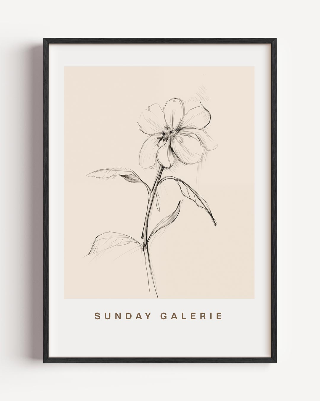 Elegante Bloementekening Poster-WallArtistic