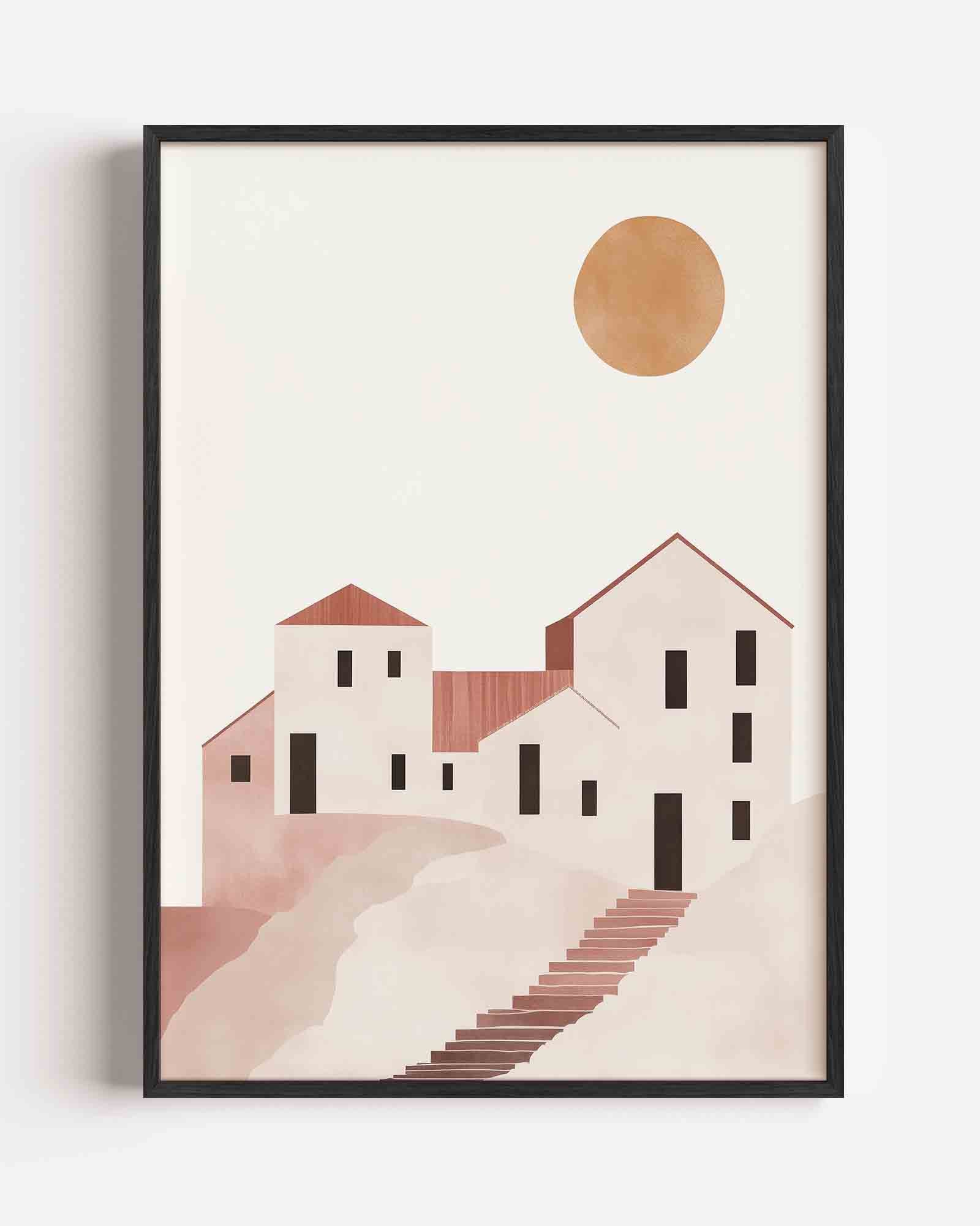 Minimalistische huizen Poster