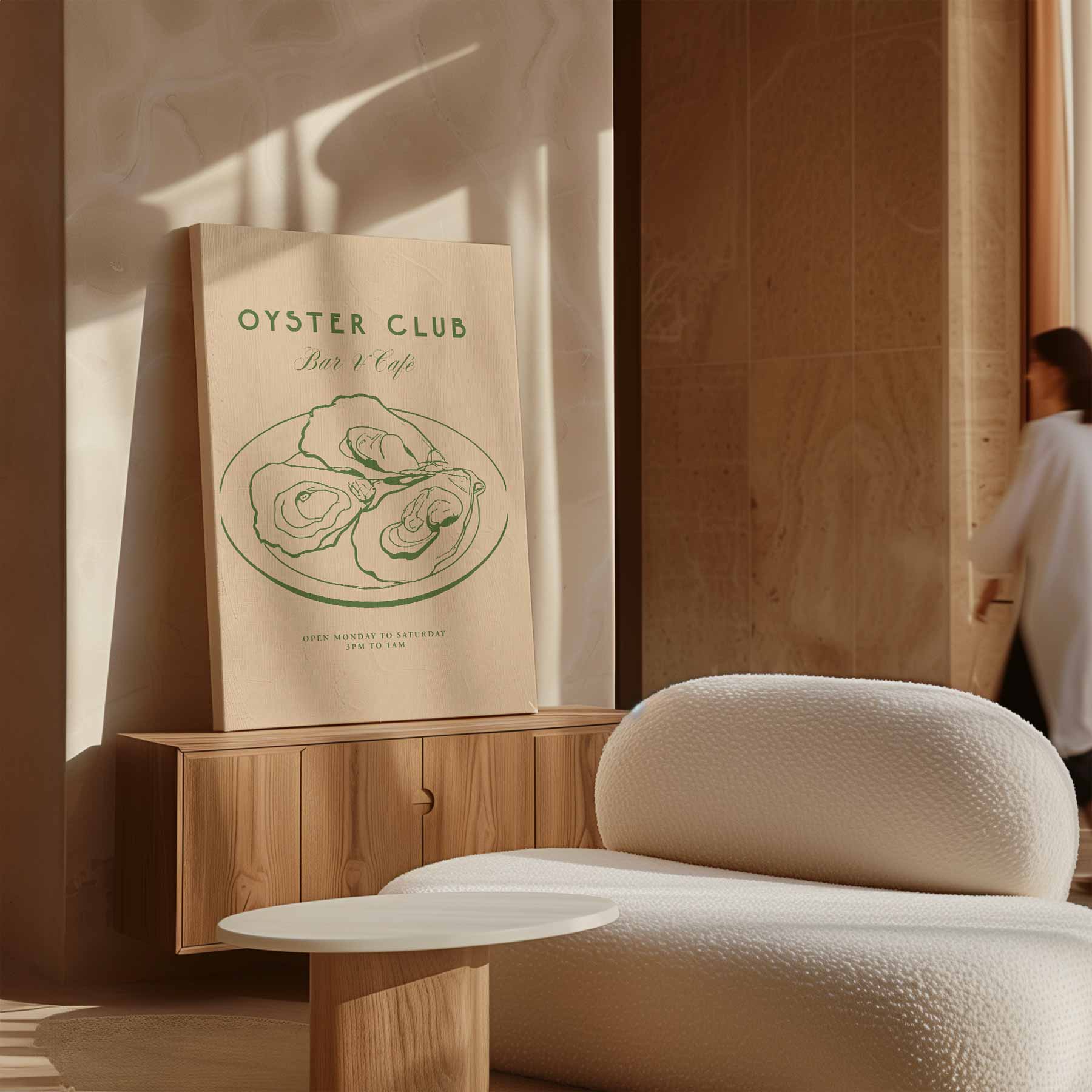 Oyster Club Illustratie Kunstwerk-canvas-dibond-plexiglas-wanddecoratie-WallArtistic