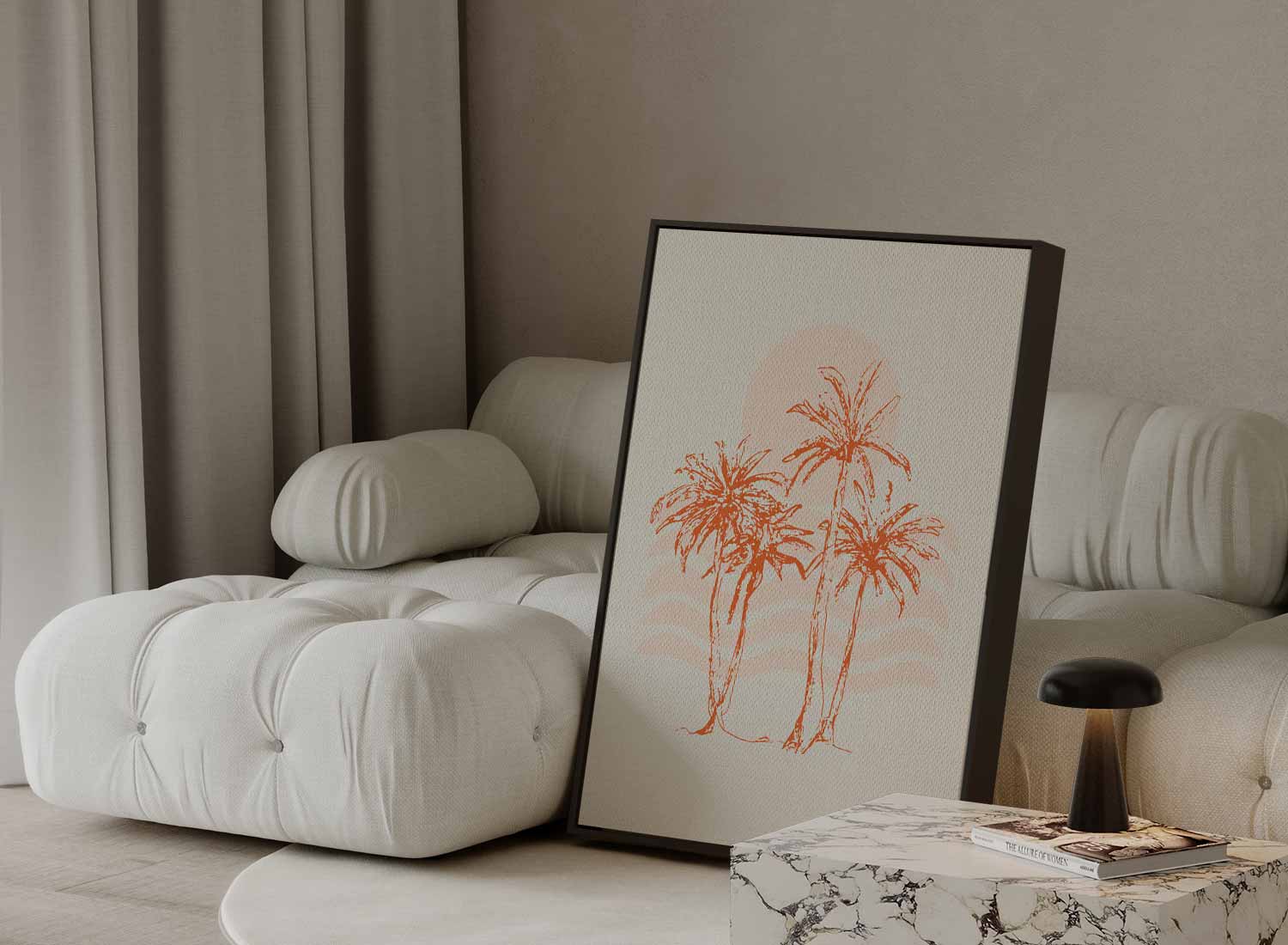 Tropische Palmbomen Kunstwerk-canvas-dibond-plexiglas-wanddecoratie-WallArtistic
