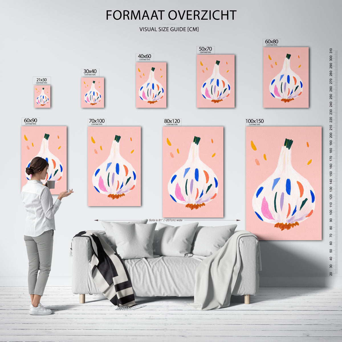 Gekleurde knoflook Poster