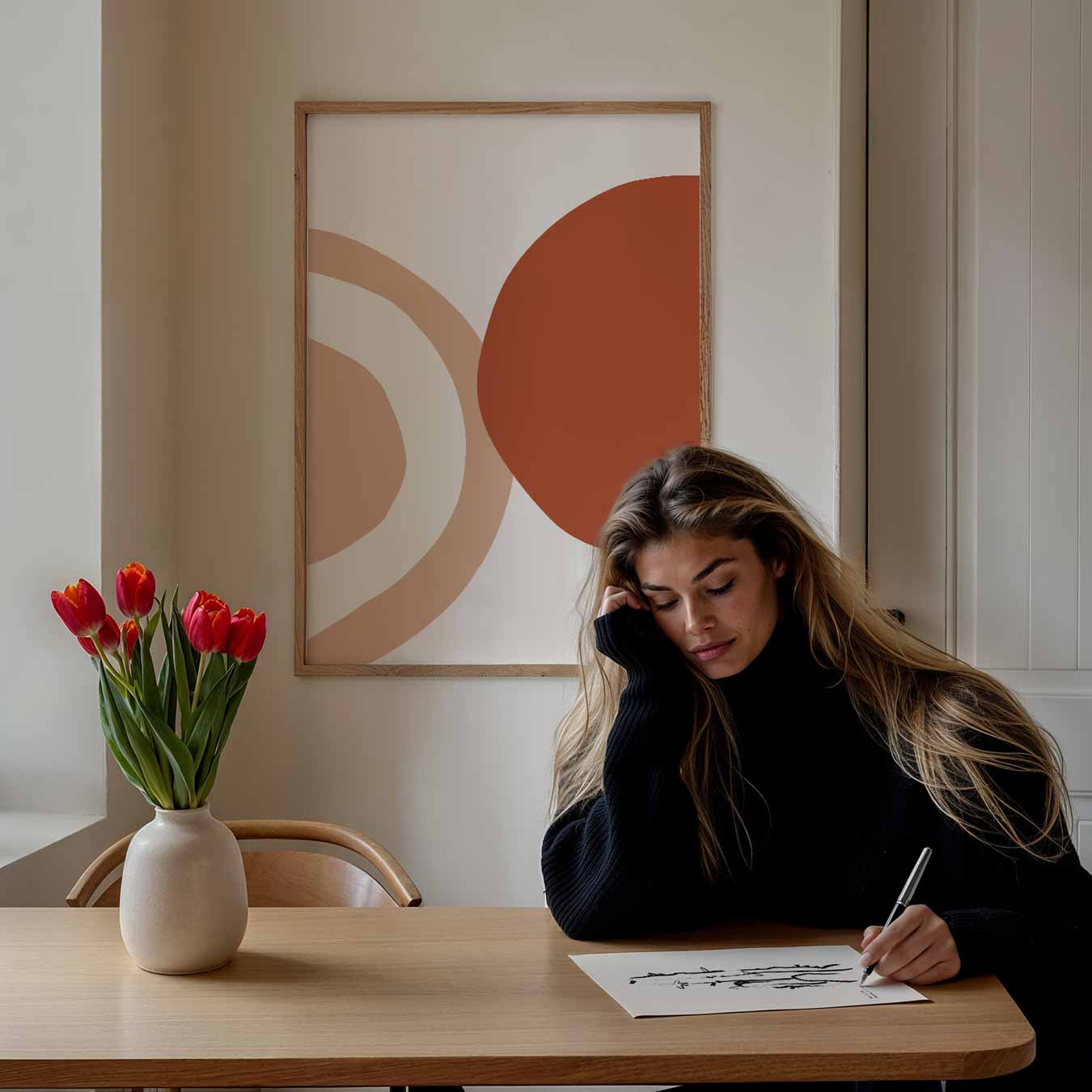 Abstracte Aardetinten Poster-WallArtistic