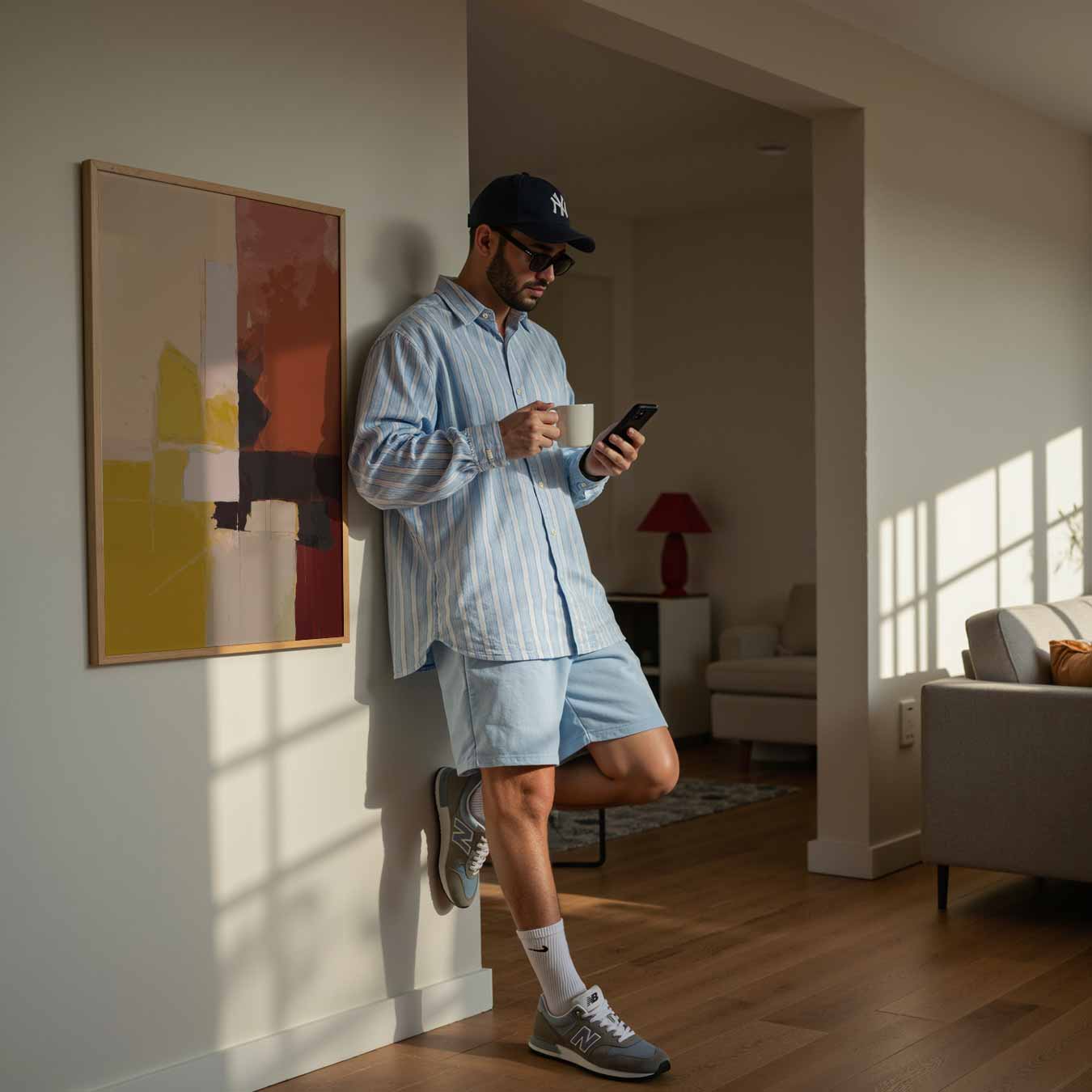 Abstracte Rode Beleving Poster-WallArtistic