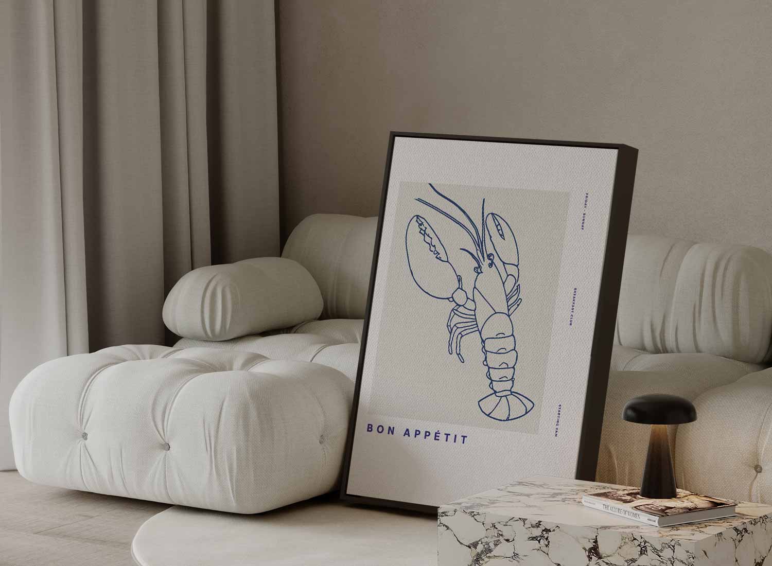 Bon Appétit Kreeftkunst Kunstwerk-canvas-dibond-plexiglas-wanddecoratie-WallArtistic