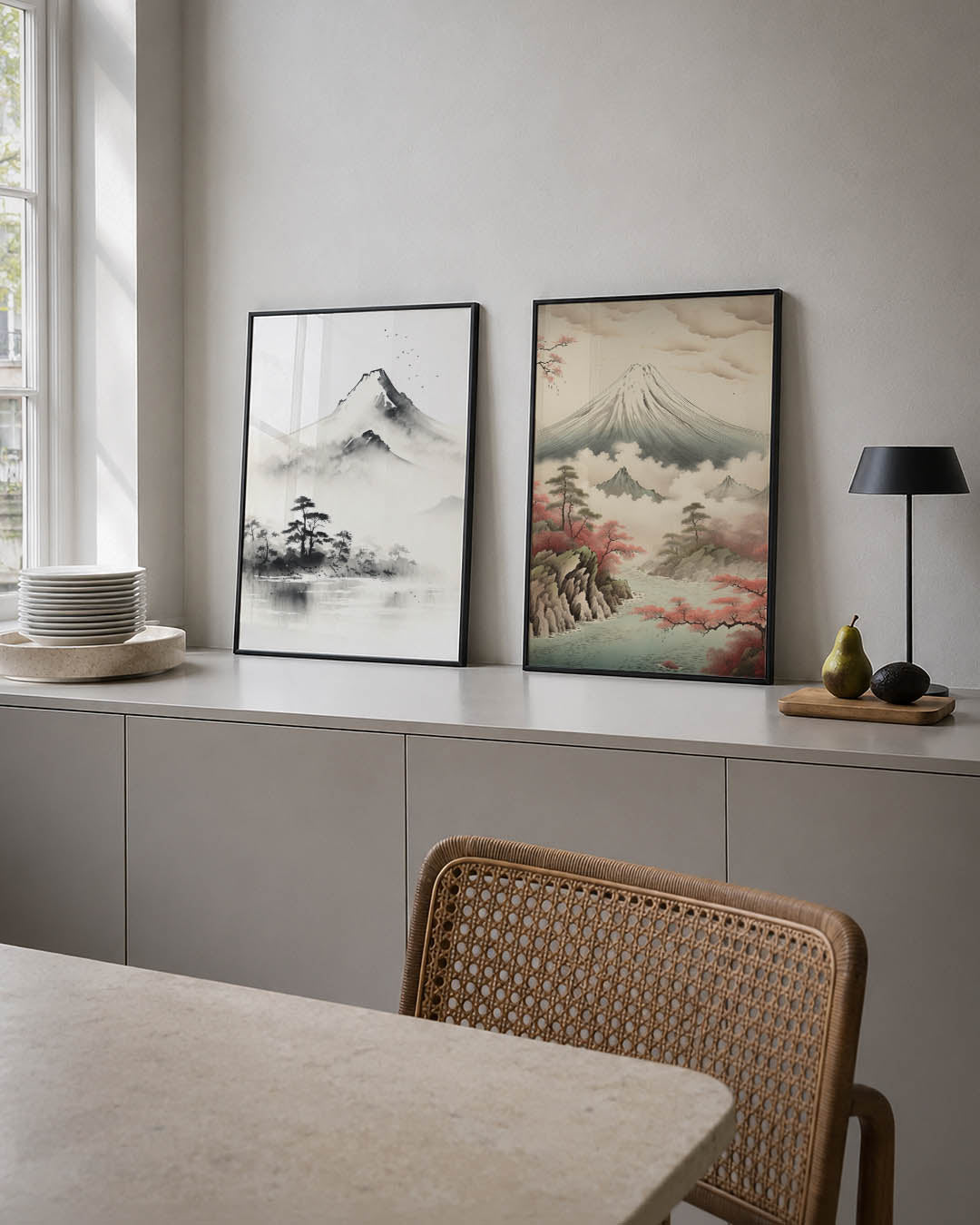 Mistige berglandschap Posterset