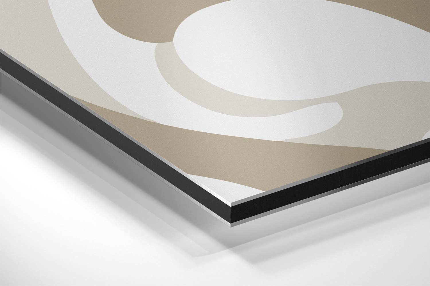 Organische Vormen in Beige Kunstwerk-canvas-dibond-plexiglas-wanddecoratie-WallArtistic