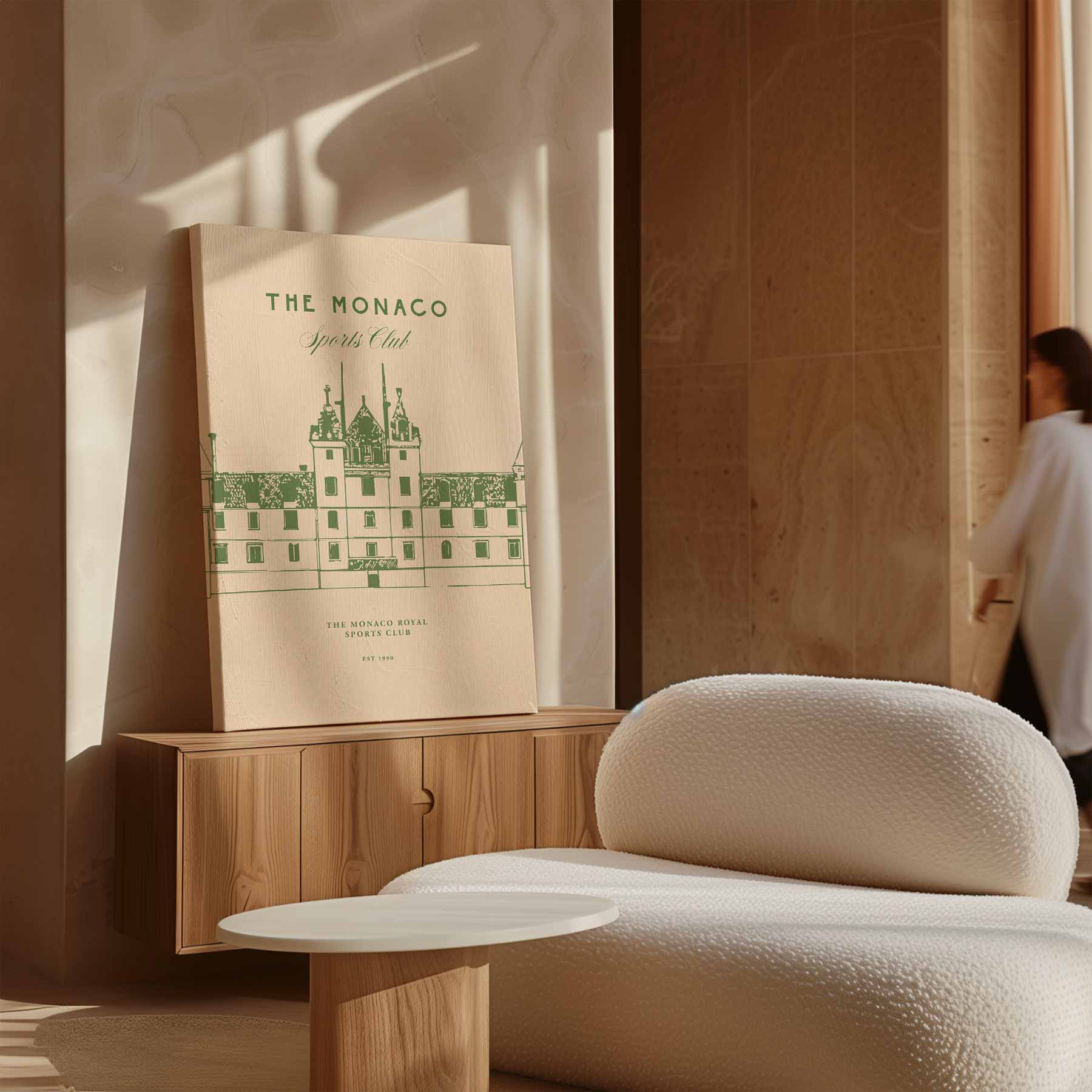 Elegante Architectuur van Monaco Sports Club Kunstwerk-canvas-dibond-plexiglas-wanddecoratie-WallArtistic