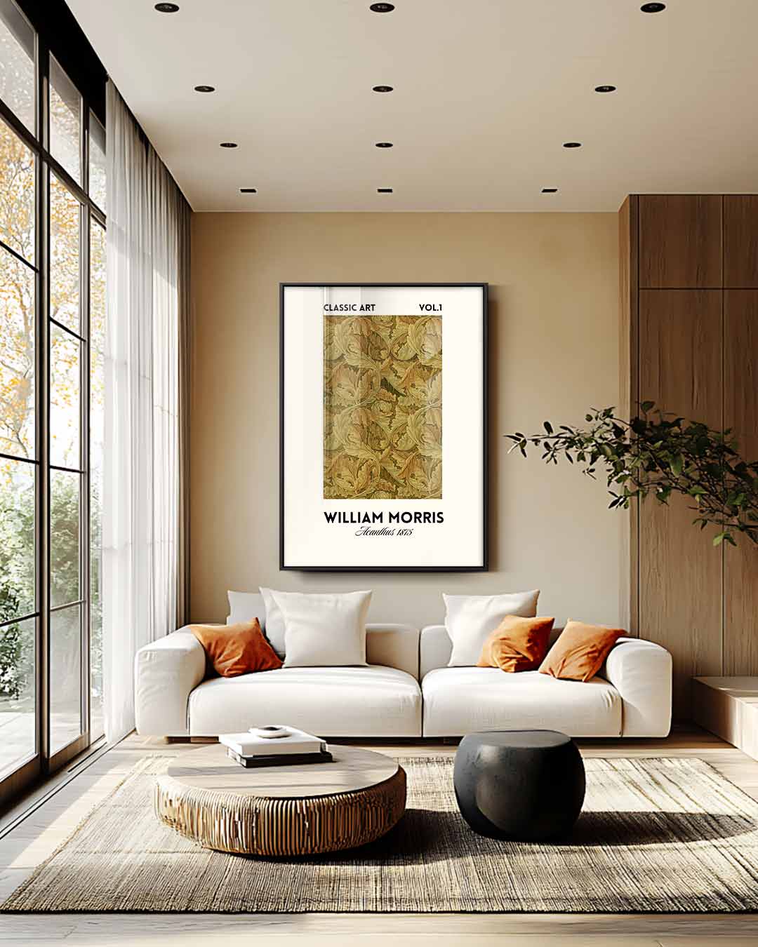 Acanthus Herfstblad Print Kunstwerk-canvas-dibond-plexiglas-wanddecoratie-WallArtistic