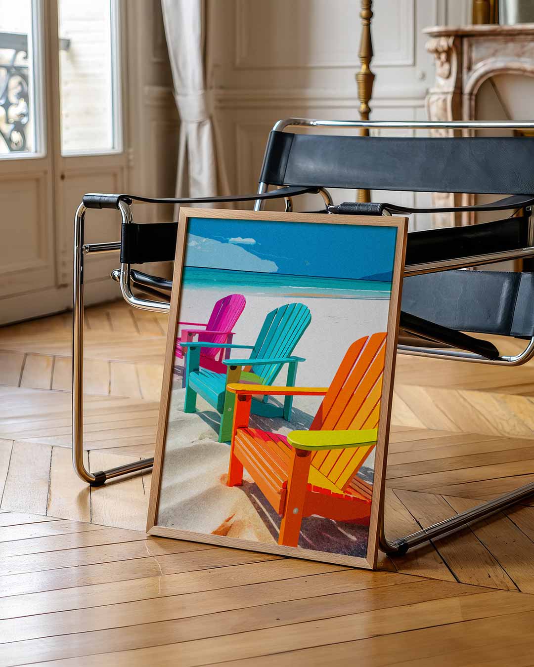 Kleurrijke Strandstoelen Poster
