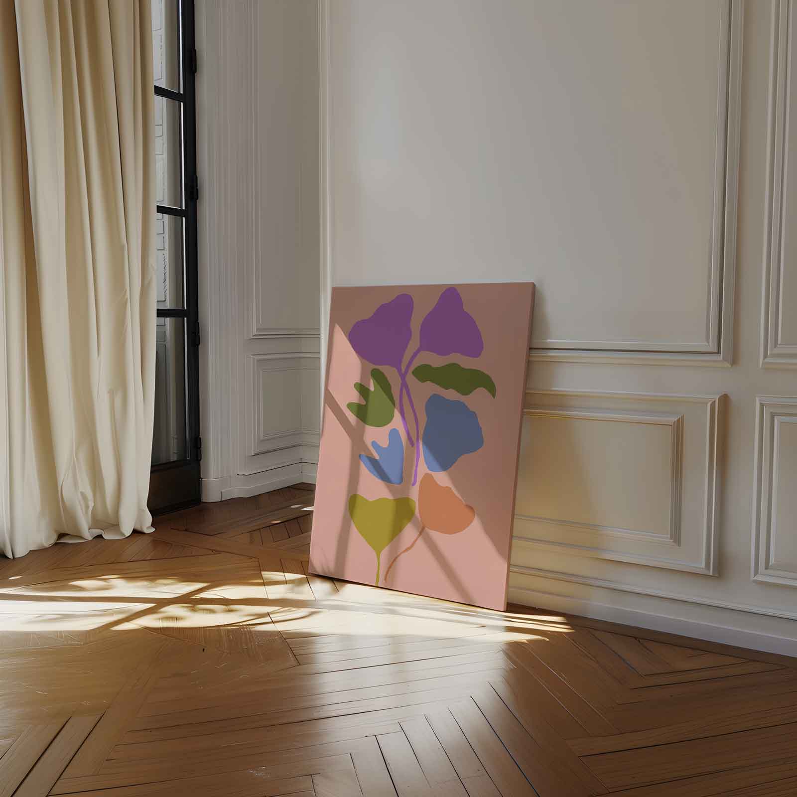 Kleurrijke Bloempatronen Kunstwerk-canvas-dibond-plexiglas-wanddecoratie-WallArtistic