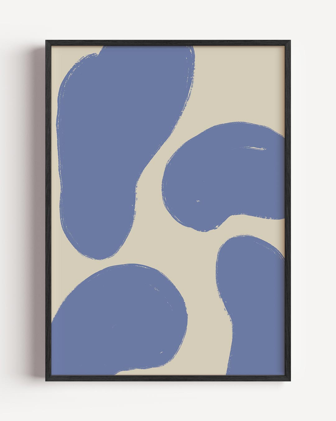 Abstracte Blauw Beige Wanddecoratie Poster-WallArtistic