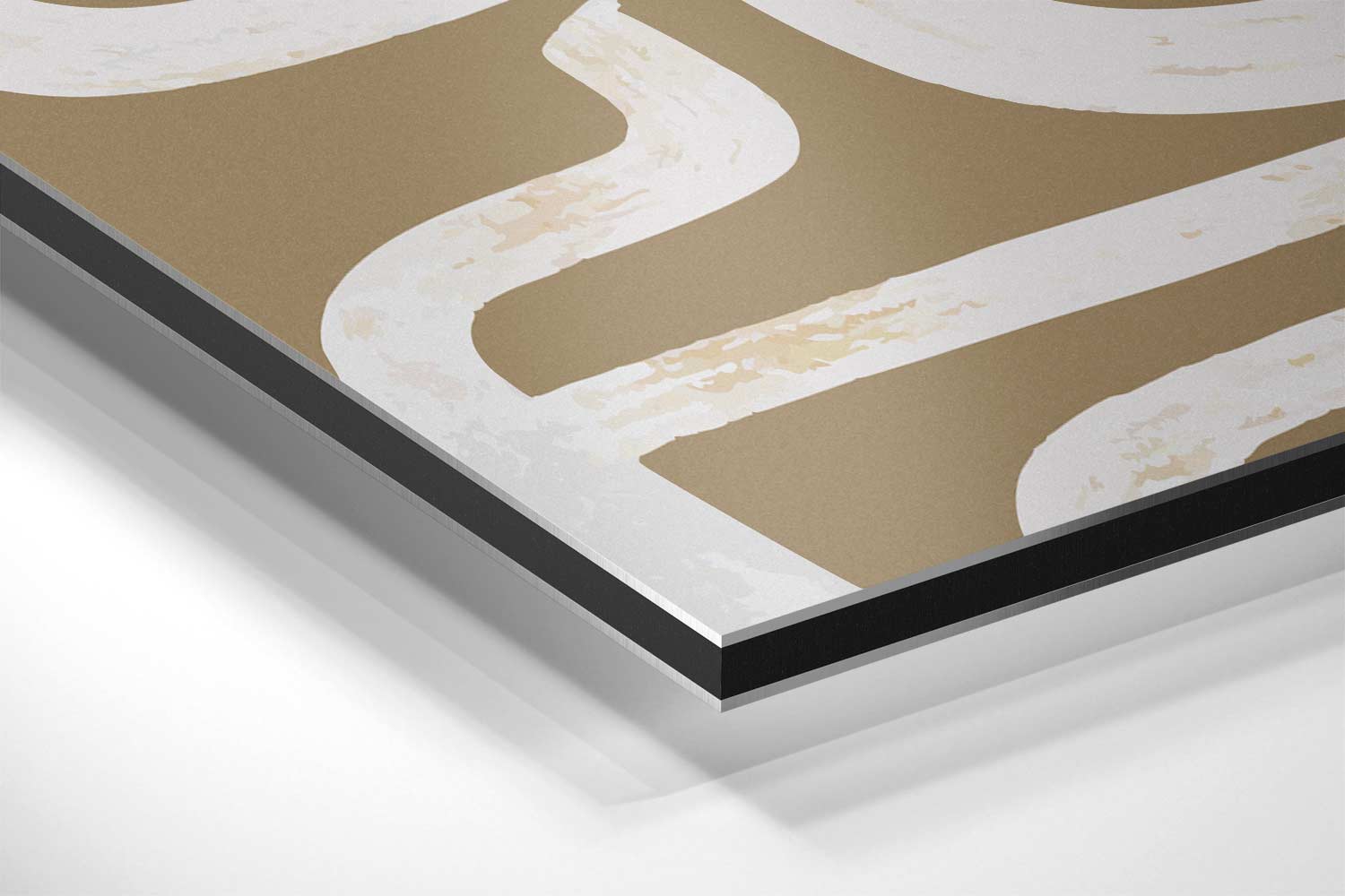 Abstract Labyrint Bruin Kunstwerk-canvas-dibond-plexiglas-wanddecoratie-WallArtistic