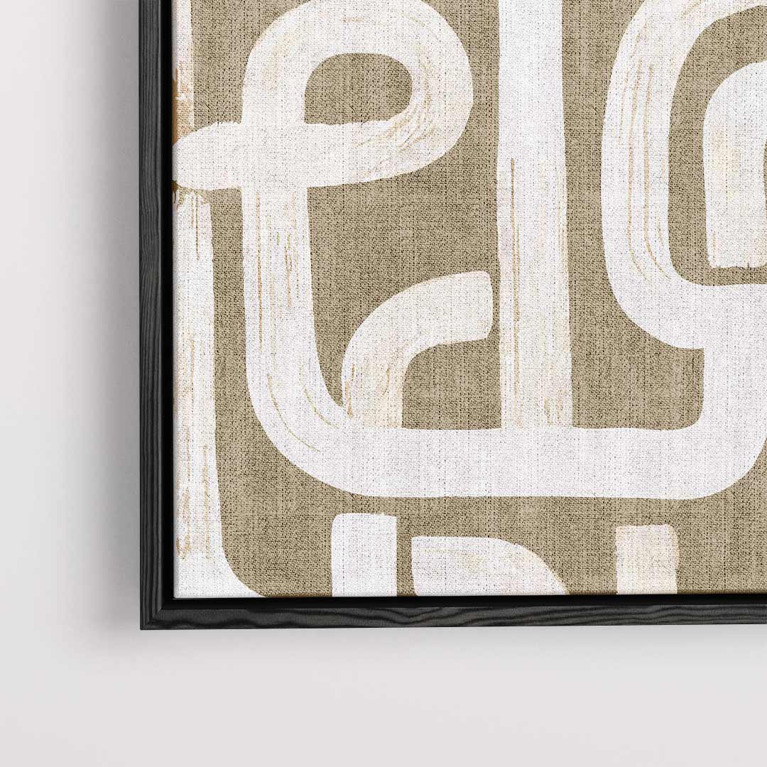 Organische Lijnen in Beige Kunstwerk-canvas-dibond-plexiglas-wanddecoratie-WallArtistic