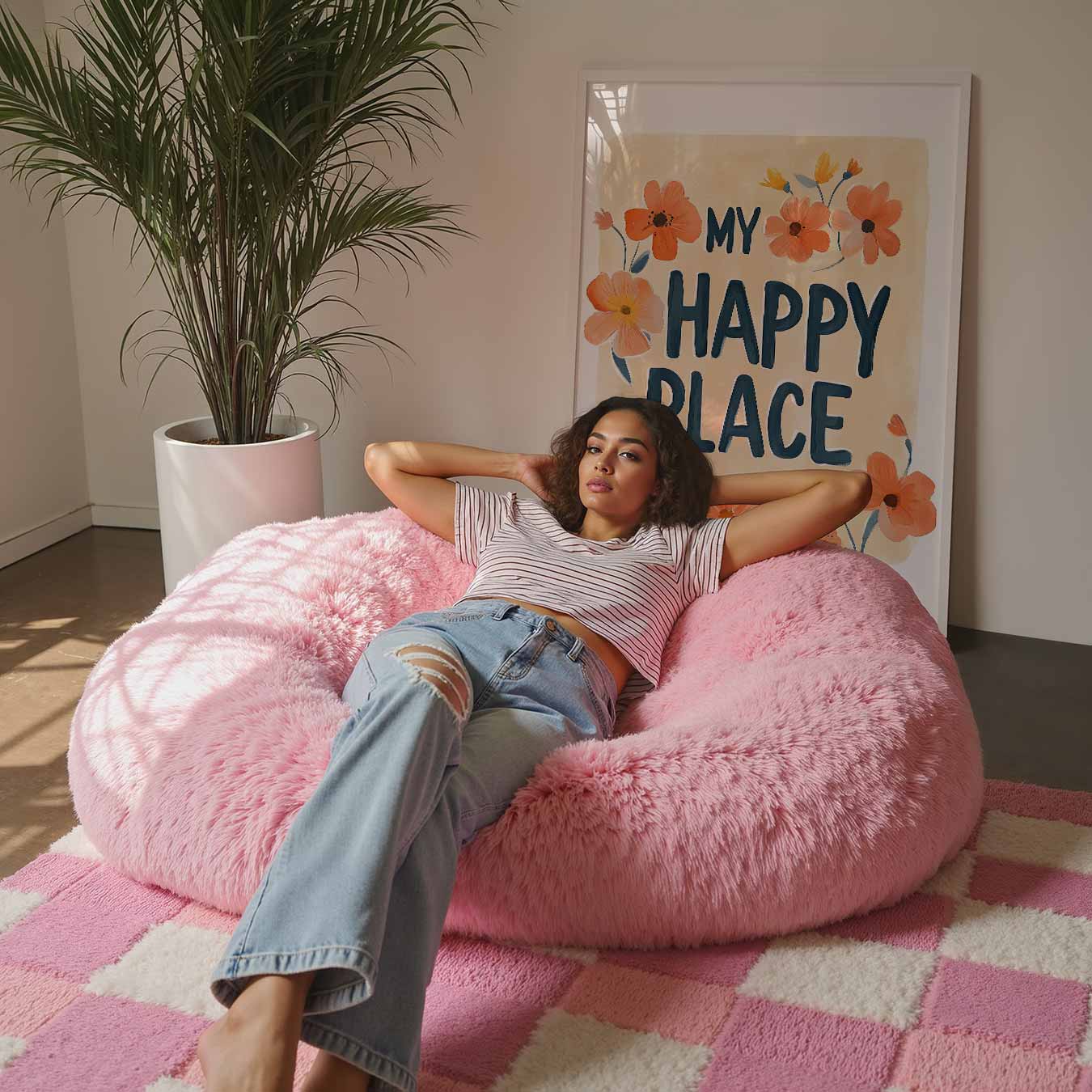 My Happy Place Bloemenposter-WallArtistic