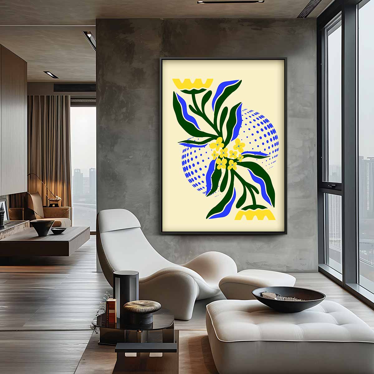 Bloemig Fantasie Kunstwerk Kunstwerk-canvas-dibond-plexiglas-wanddecoratie-WallArtistic