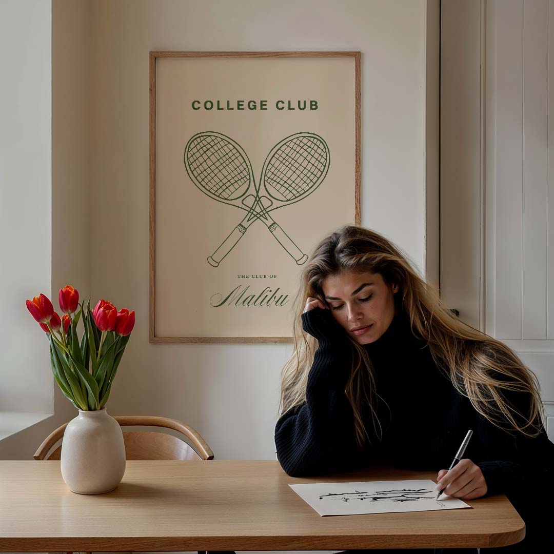 Stijlvolle Malibu Tennisclub Poster-WallArtistic