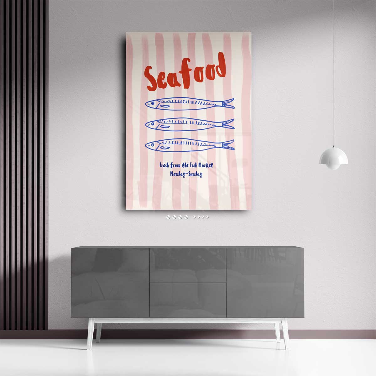 Seafood Marktplaats Poster Kunstwerk-canvas-dibond-plexiglas-wanddecoratie-WallArtistic