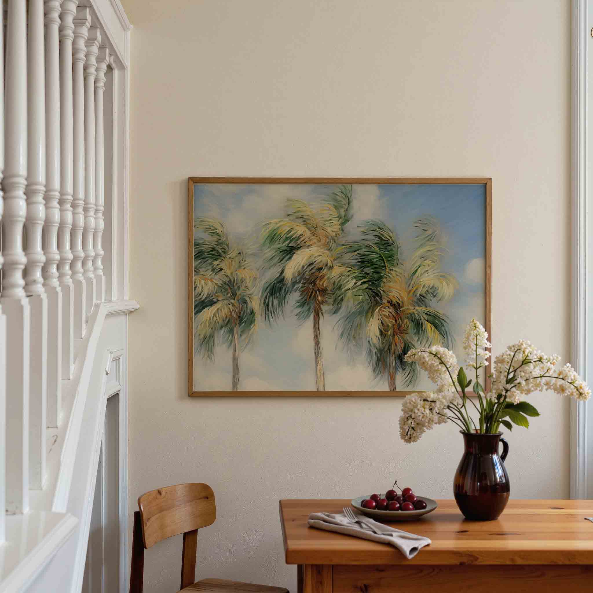 Palmbomen in de wind Poster
