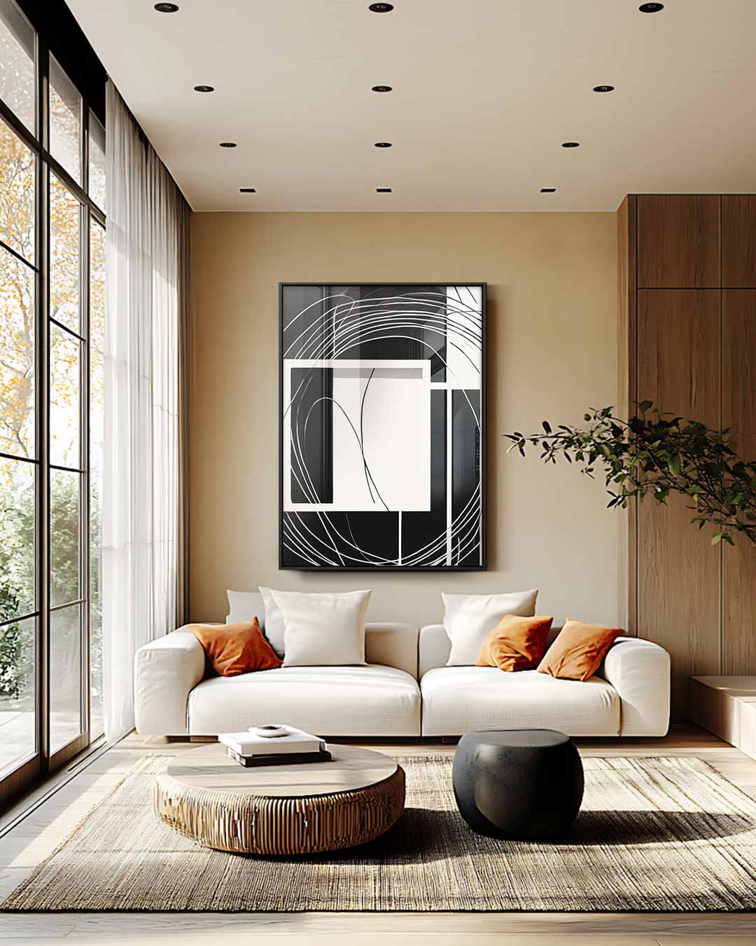 Spelen met Lijnen - Abstract Tweeluik Kunstwerk-canvas-dibond-plexiglas-wanddecoratie-WallArtistic