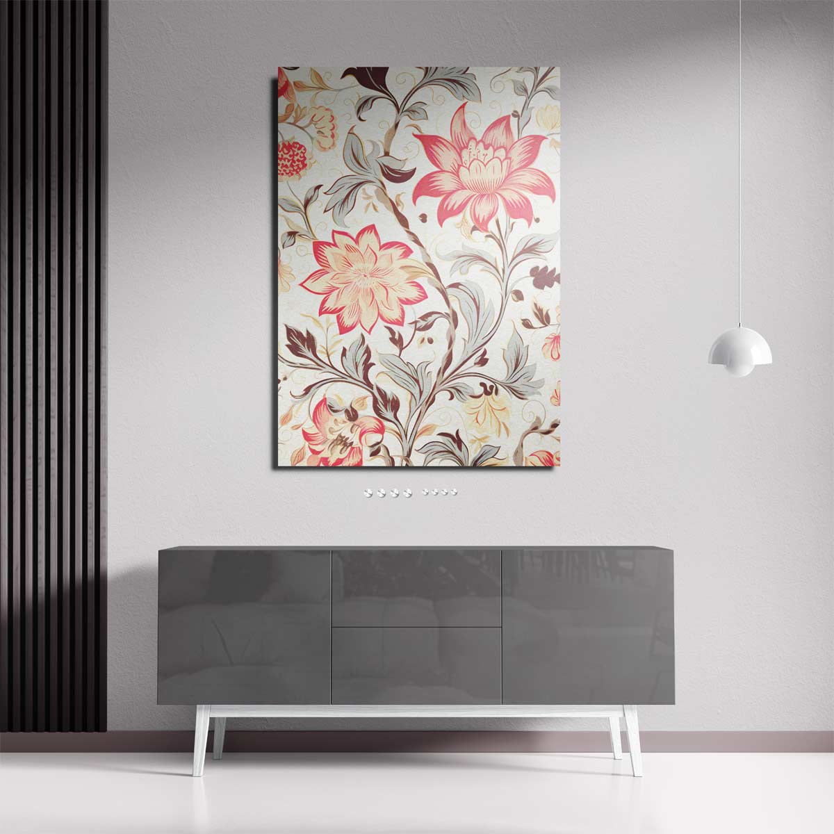 Vrolijk Bloemenpatroon Kunstwerk-canvas-dibond-plexiglas-wanddecoratie-WallArtistic