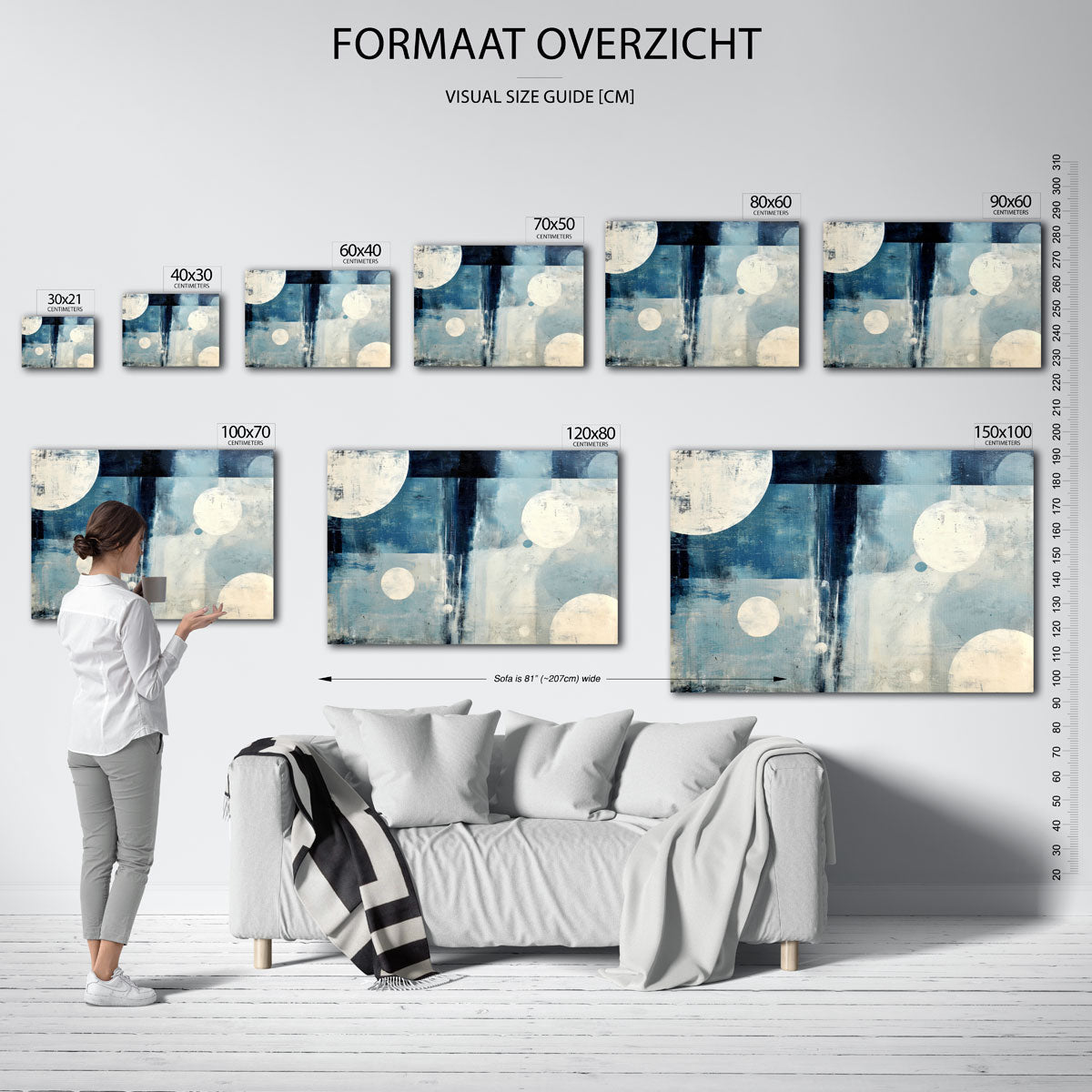 Blauwe cirkels Poster