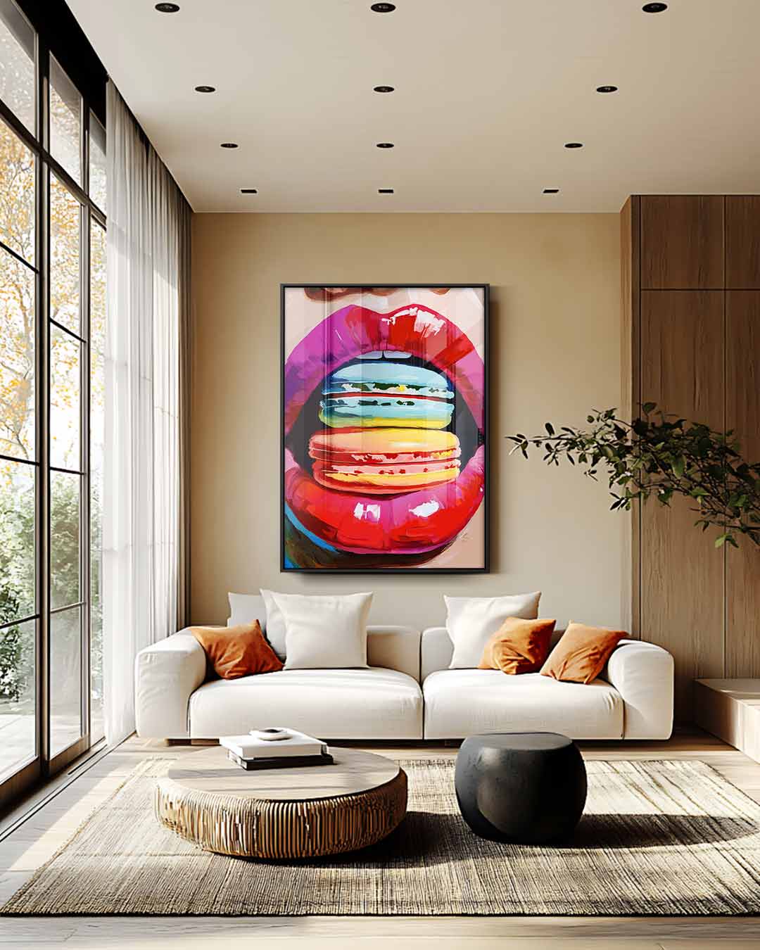 Kleurrijke Macaron Verleiding Kunstwerk-canvas-dibond-plexiglas-wanddecoratie-WallArtistic