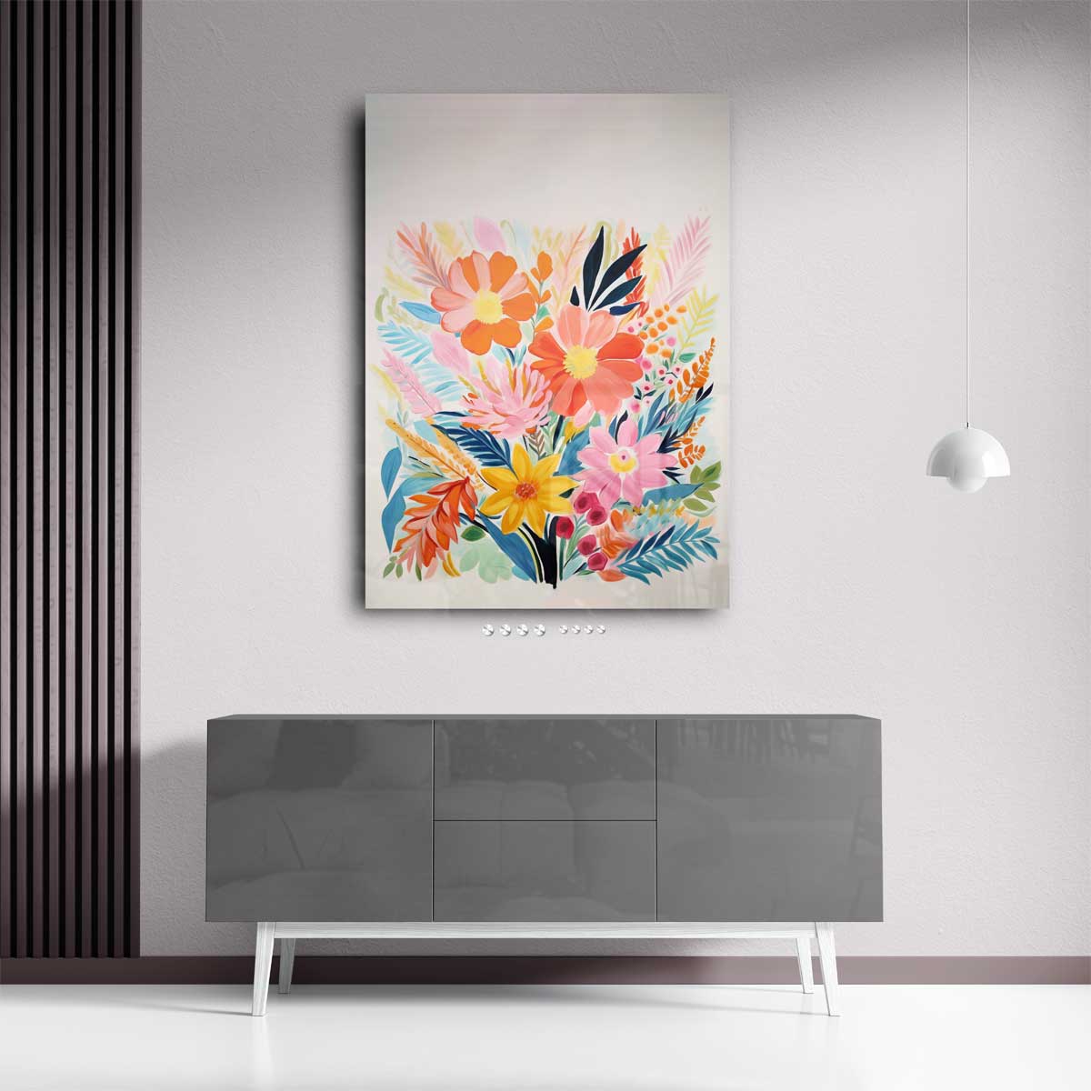 Kleurrijke Bloemenpracht Kunstwerk-canvas-dibond-plexiglas-wanddecoratie-WallArtistic
