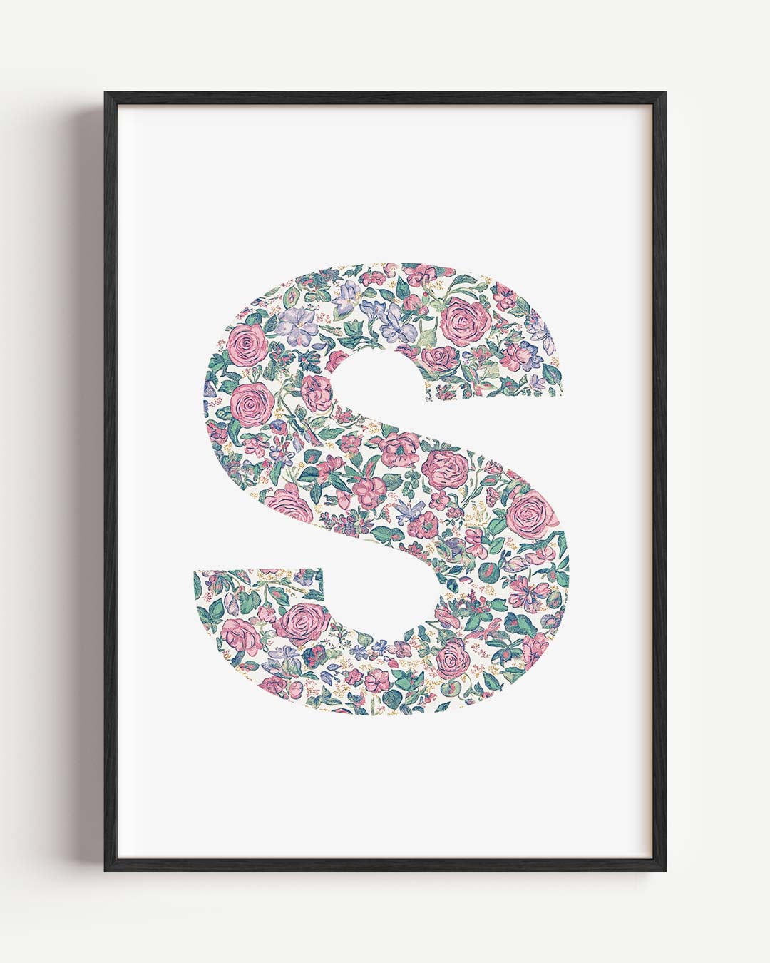 Bloemrijke Initialen Poster-WallArtistic