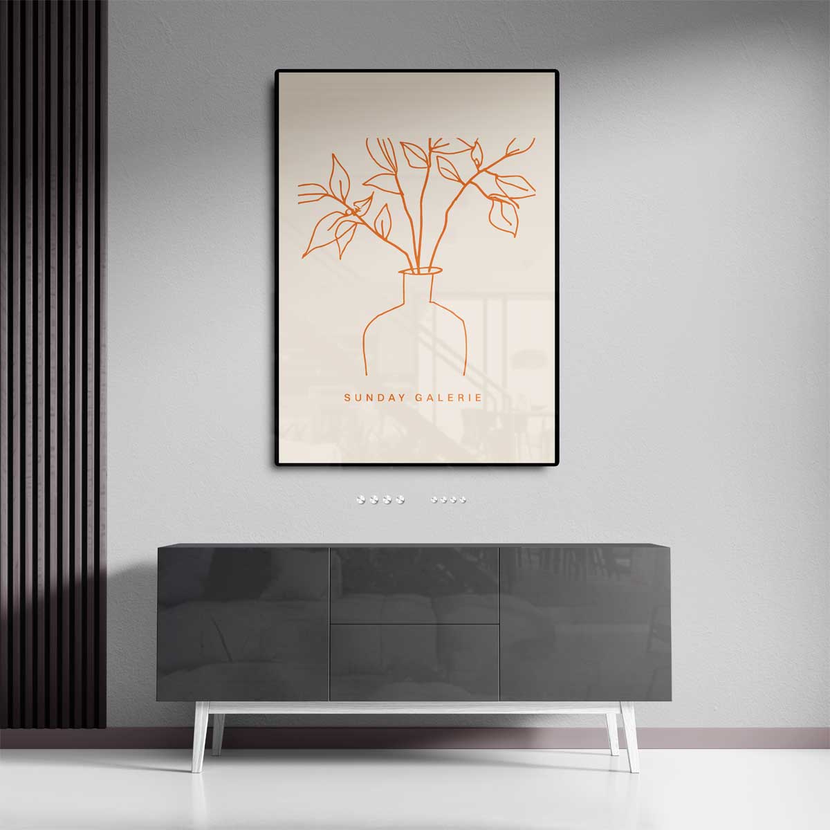 Simpele Vaas Illustratie Kunstwerk-canvas-dibond-plexiglas-wanddecoratie-WallArtistic