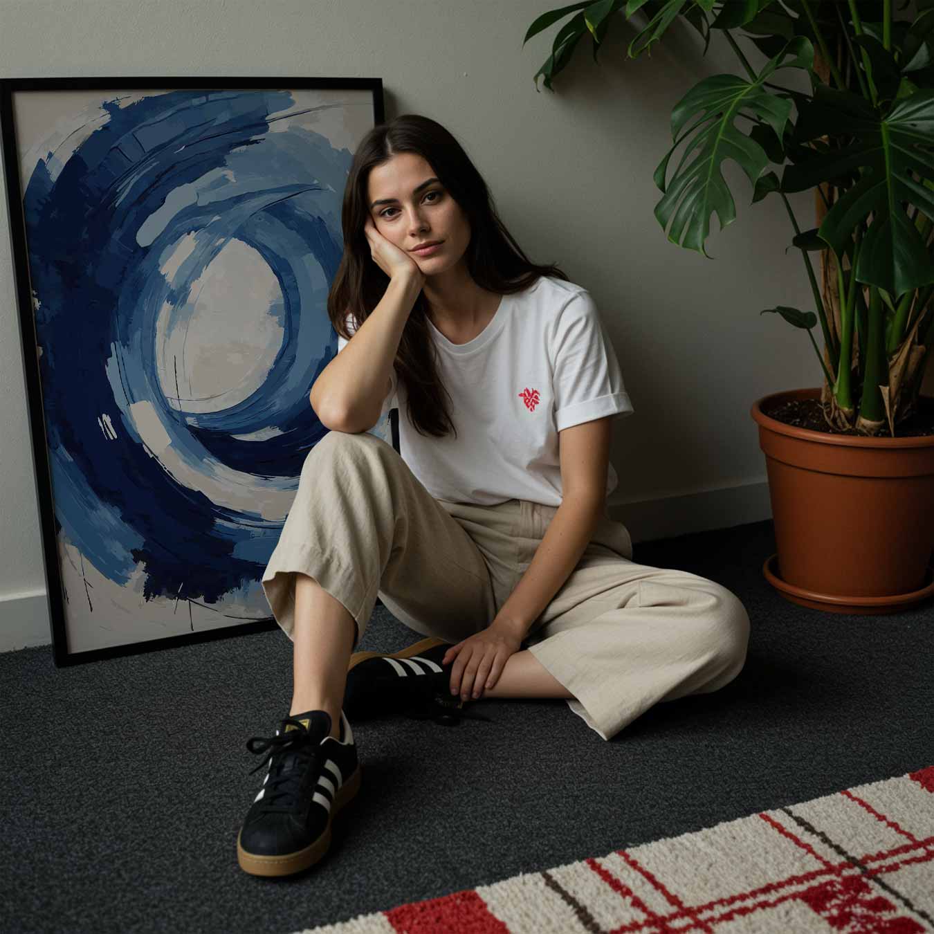 Abstracte Blauwe Cirkel Poster-WallArtistic