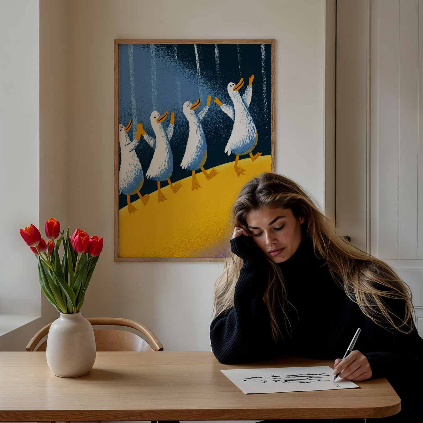 Dansende Eenden Parade Poster-WallArtistic