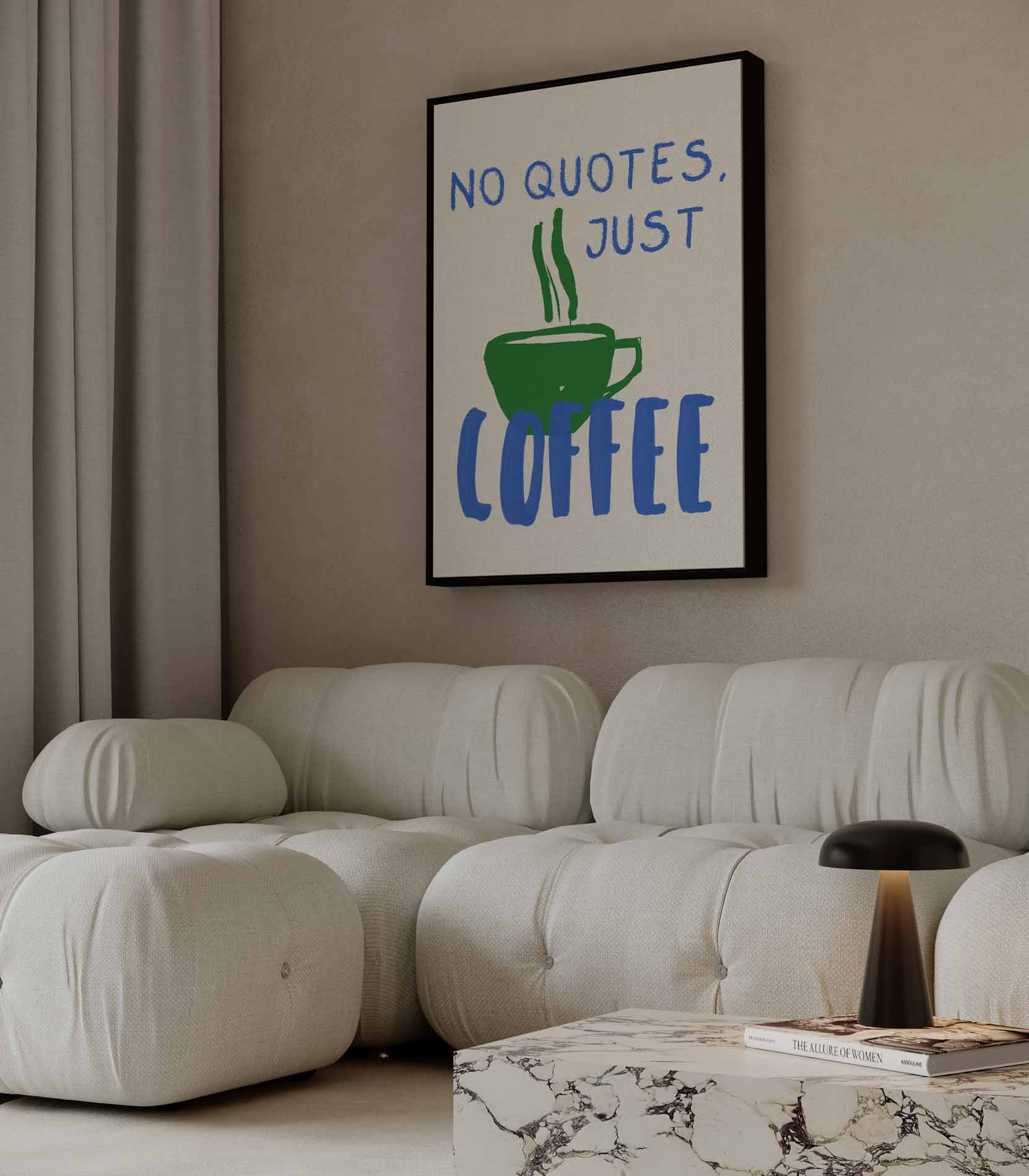 Koffie Uitsmijter Illustratie Kunstwerk-canvas-dibond-plexiglas-wanddecoratie-WallArtistic