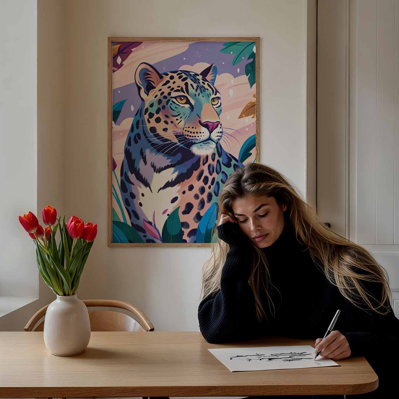 Elegante Luipaard Jungle Poster-WallArtistic