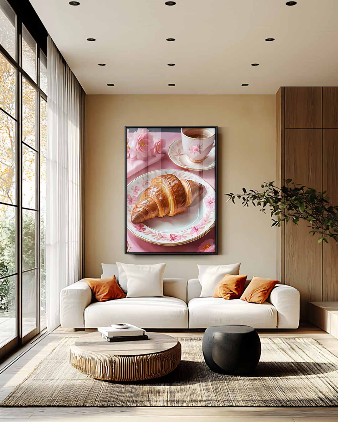 Roze ontbijtgenot Kunstwerk-canvas-dibond-plexiglas-wanddecoratie-WallArtistic