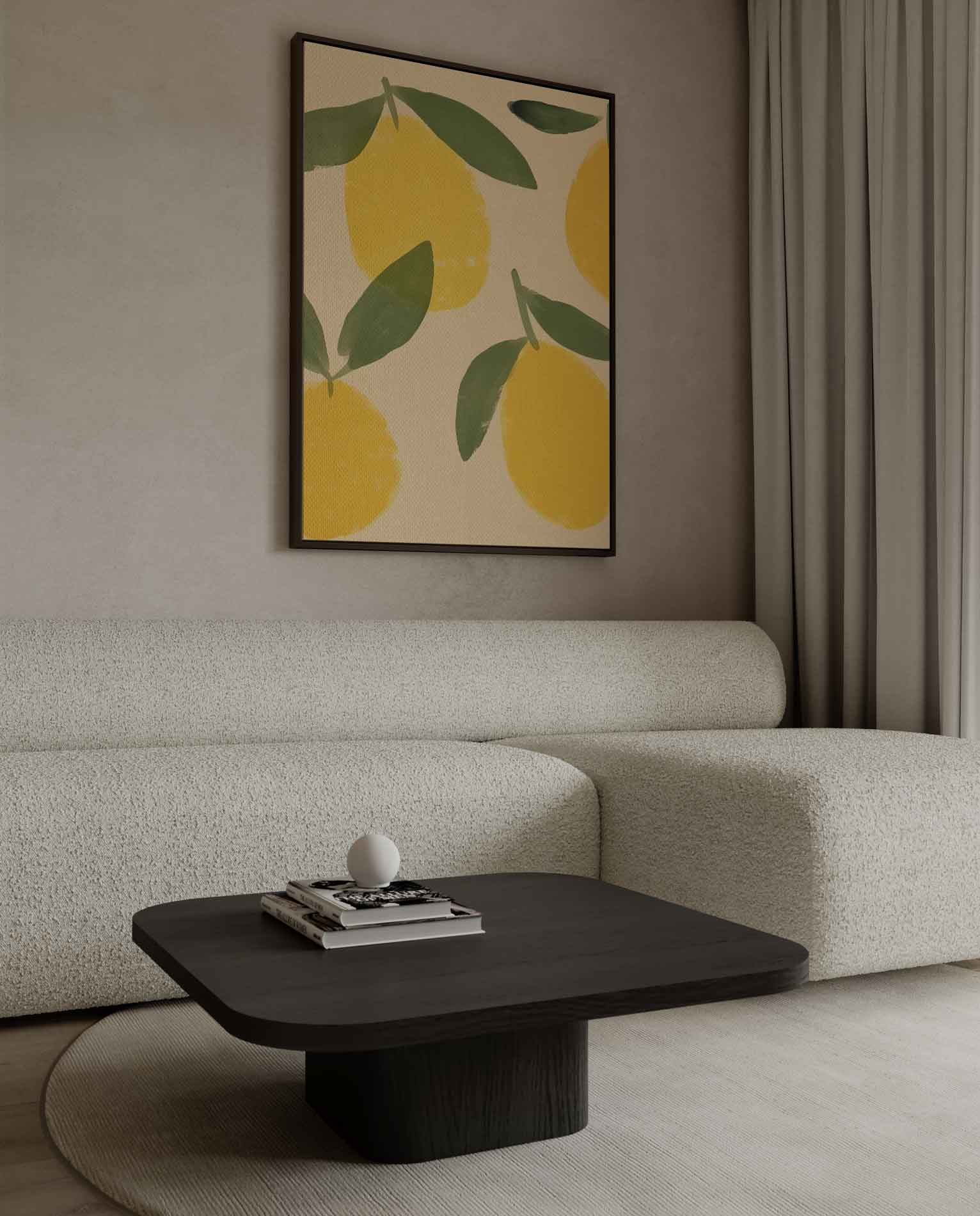 Zonnige Citroenfantasie Kunstwerk-canvas-dibond-plexiglas-wanddecoratie-WallArtistic