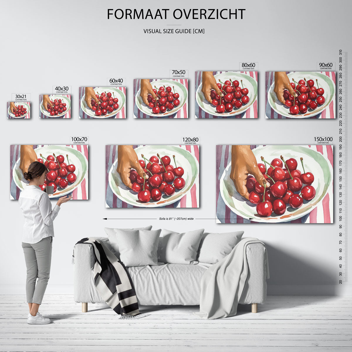 Hand met kersen Poster